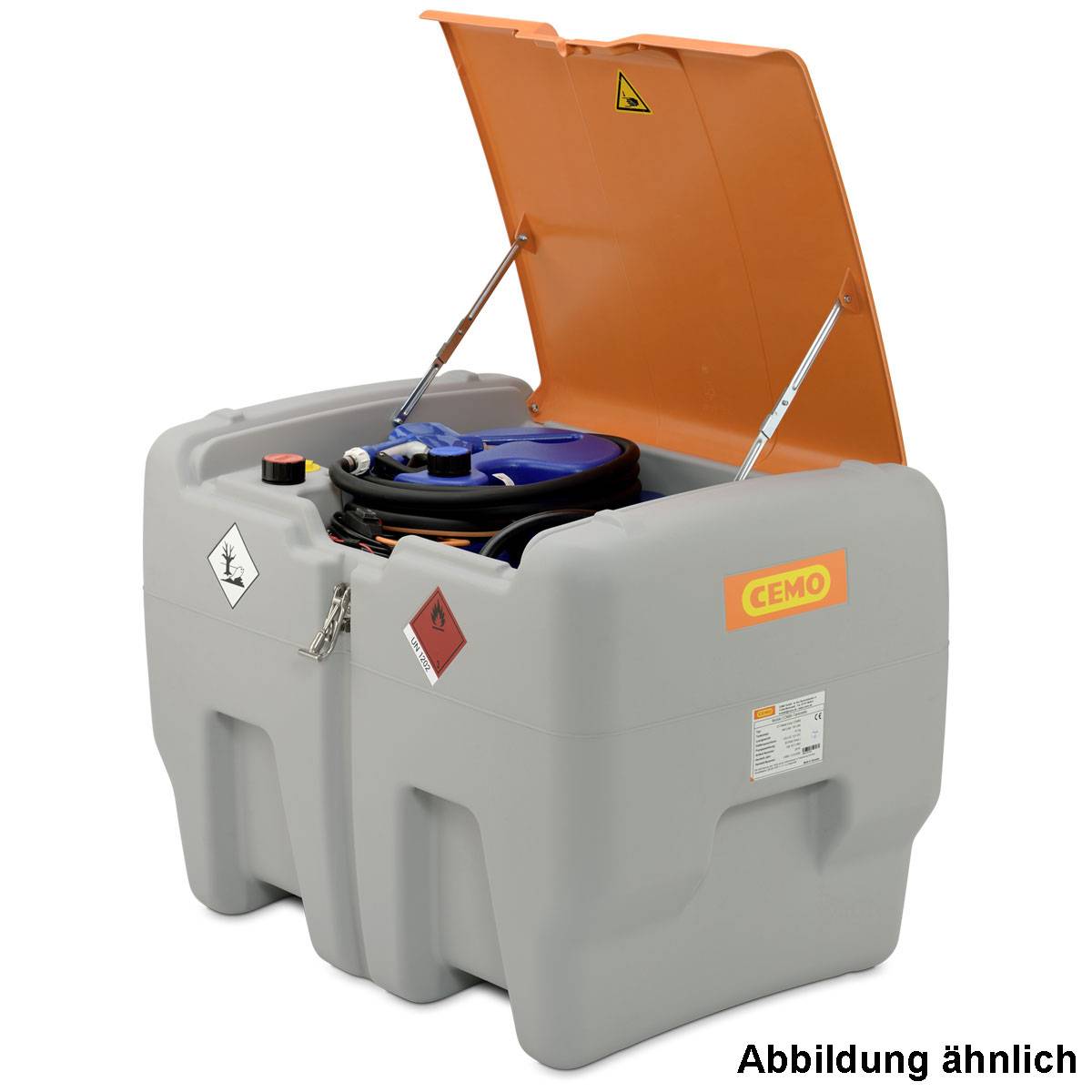 CEMO Mobile Dieseltankanlage DT-Mobil Easy COMBI 440/50 mit Elektropumpe 24V, 40 l/min und Klappdeckel