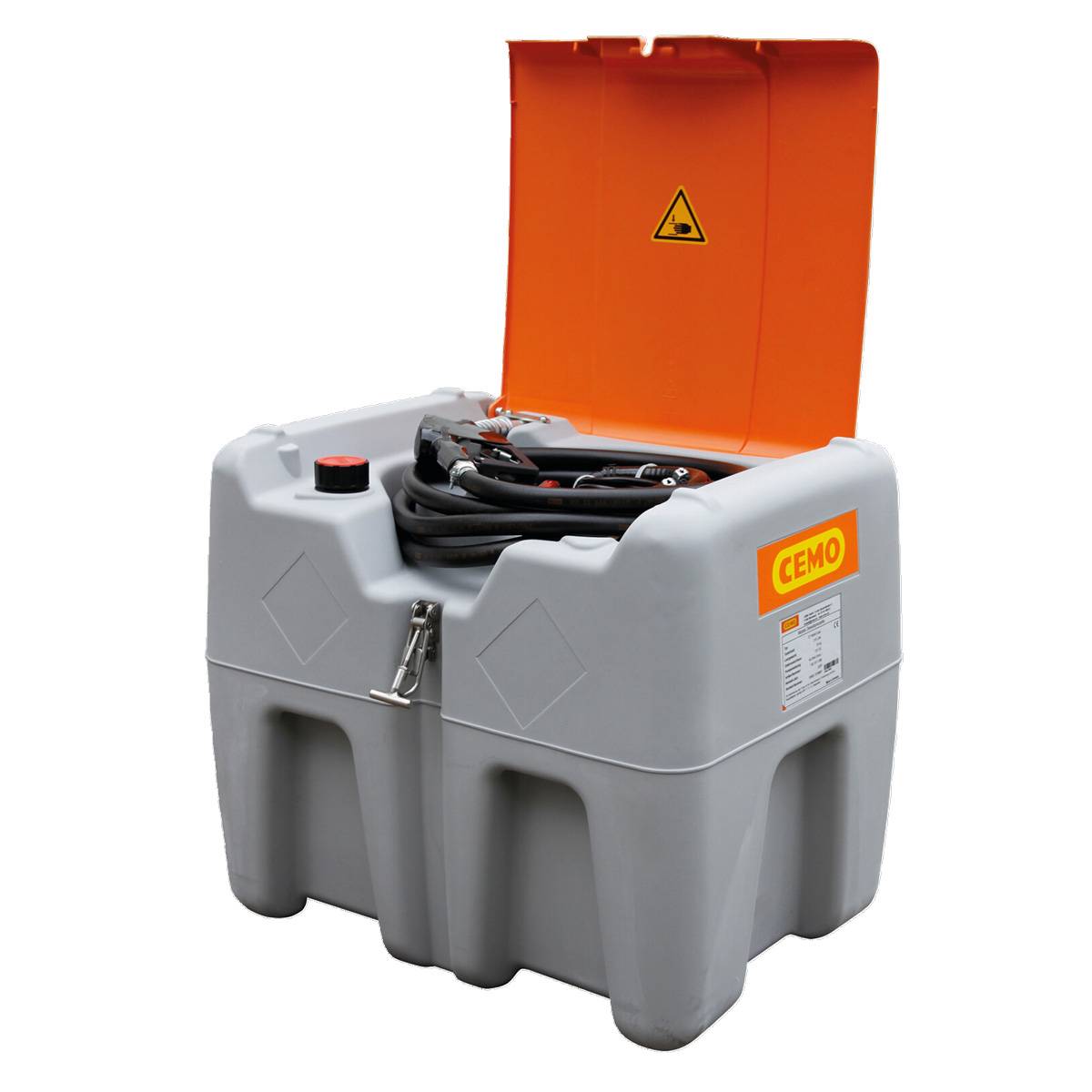 CEMO Mobile Dieseltankanlage Typ DT-Mobil Easy 210 l mit Elektropumpe12V, 40 l/min,Zapfpistole, Deckel