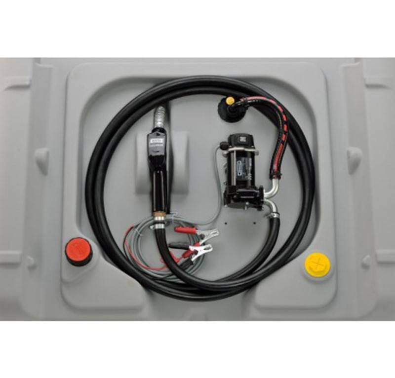 CEMO Mobile Dieseltankanlage Typ DT-Mobil Easy 440 l mit Elektropumpe 12V, 40 l/min und Klappdeckel