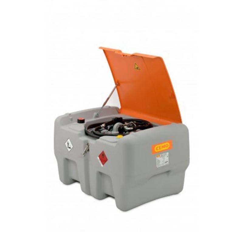 CEMO Mobile Dieseltankanlage Typ DT-Mobil Easy 440 l mit Elektropumpe 24V, 40 l/min und Klappdeckel