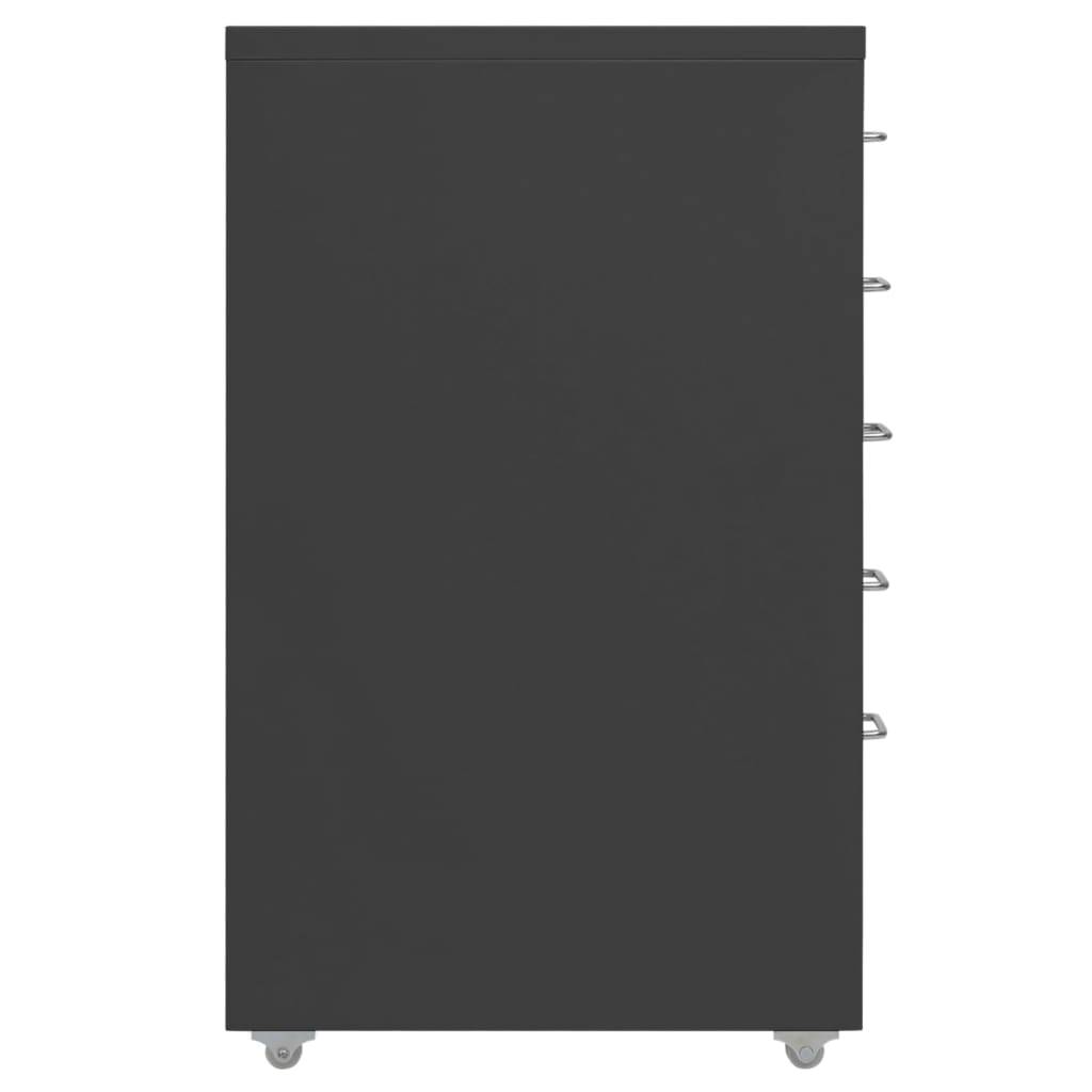 vidaXL Aktenschrank mit Rollen Anthrazit 28x41x69 cm Metall