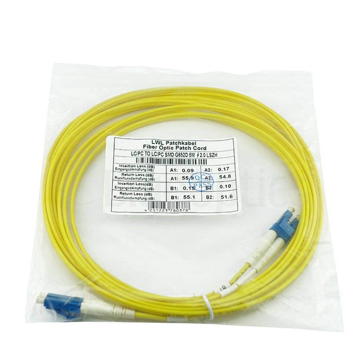 BLUEOPTICS - LRCABLE5M kompatibles LC-LC Singlemode Patchkabel 5 Meter