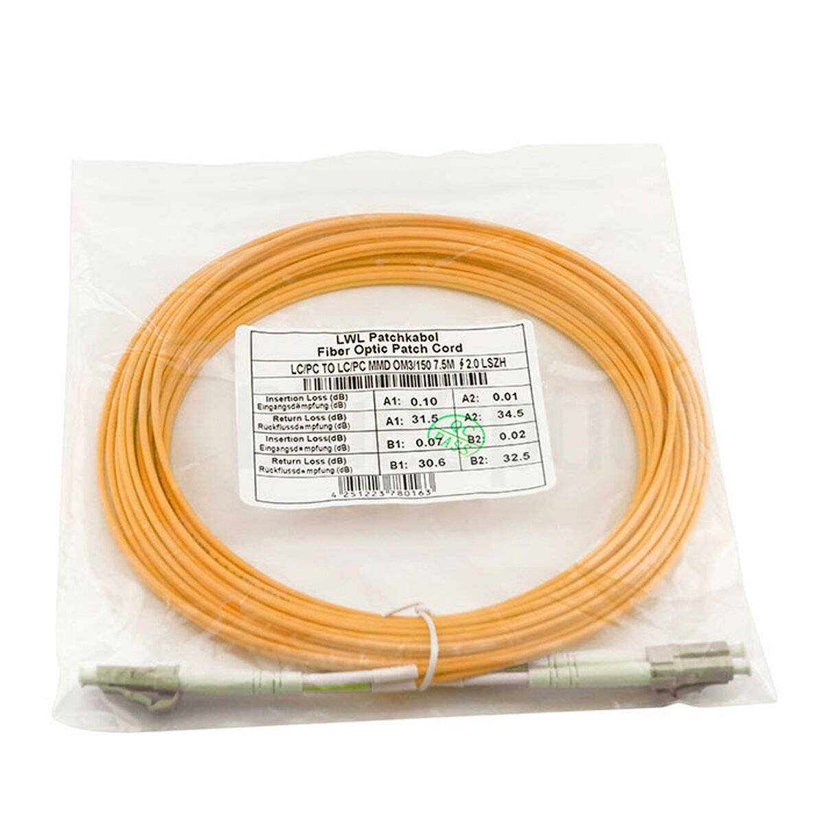 CAB-MMF50-LC-LC-3 kompatibles LC-LC Multimode OM2 Patchkabel 3 Meter