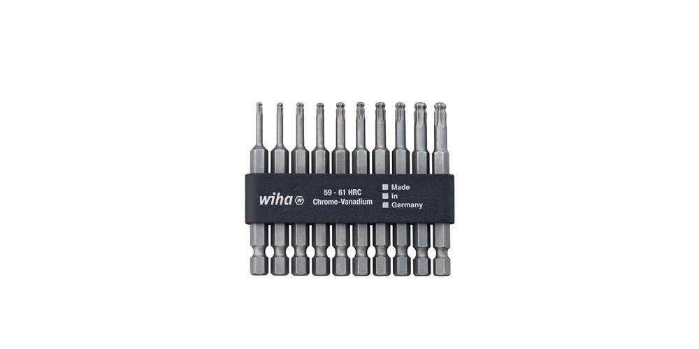 WIHA Bit Set Professional 70 mm TORX® Kugelkopf 10-tlg. 1/4" in