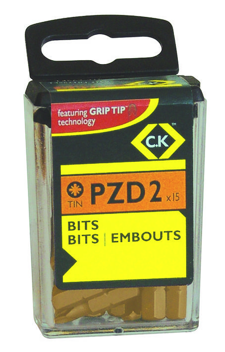 C.K T4562TIN-215 Kreuzschlitz-Bit PZ 2 Chrom-Vanadium Stahl TiN C 6.3 15 St.