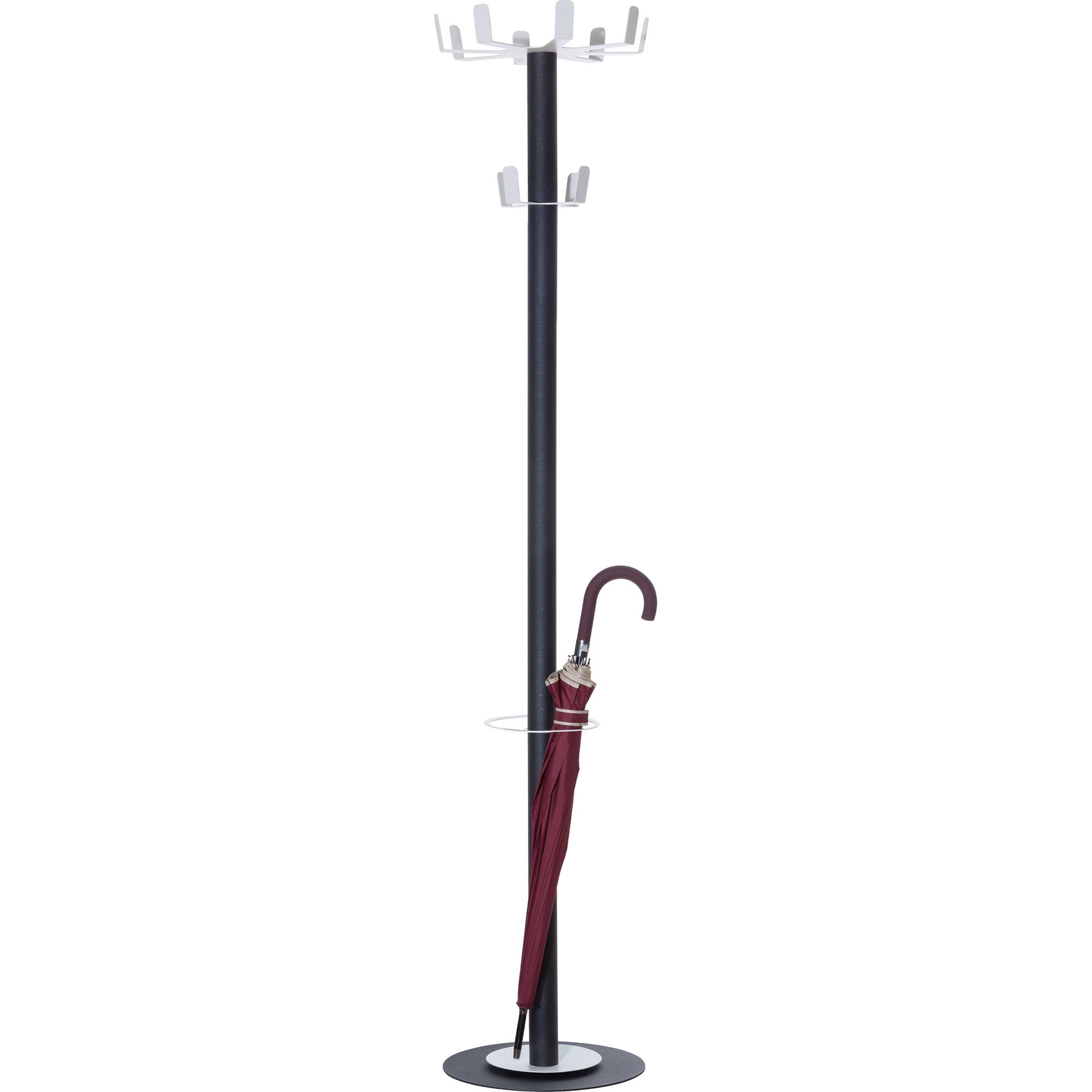 Garderobenständer PECPPSR004 D Anzahl der Haken: 12 (Ø x H) 35 cm x 175 cm Stahl Anthrazit, Silber 1 St.