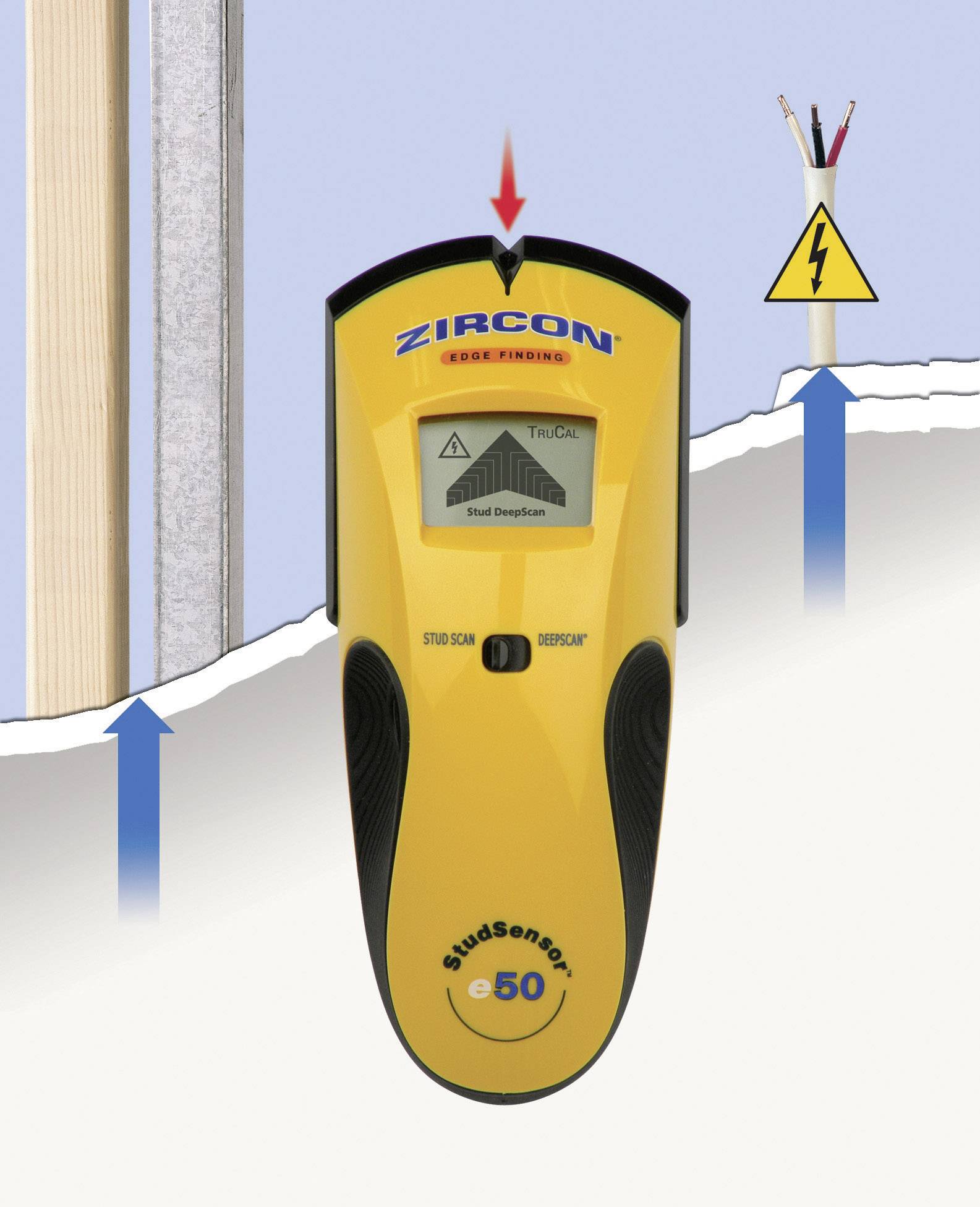 Zircon Ortungsgerät  StudSensor E50 63976 Ortungstiefe (max.) 51 mm Geeignet für Holz, eisenhaltiges Metall, nicht eisenhaltiges Metall, spannungsf
