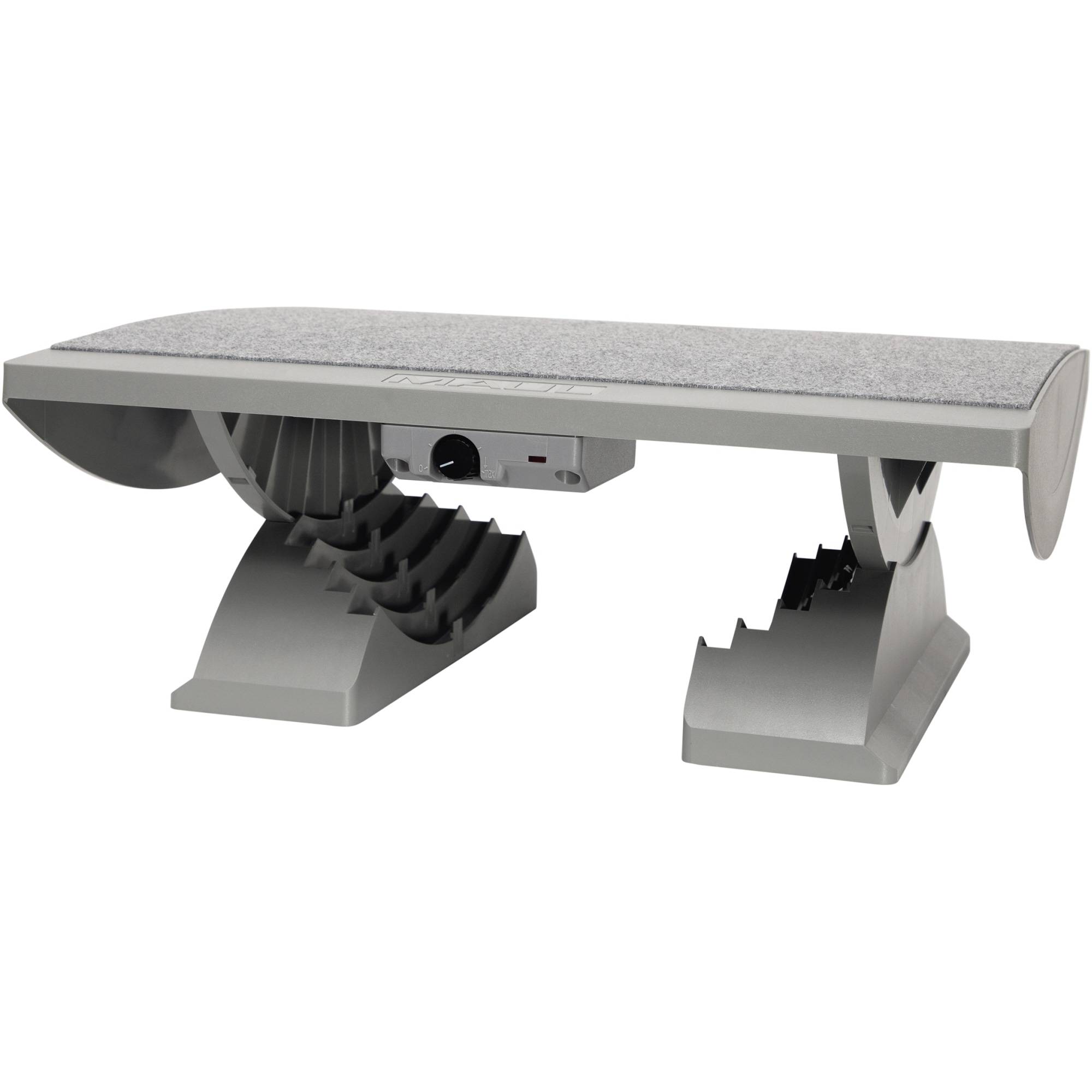 Maul 9025085 M9025085 Fußstütze (B x T) 450 mm x 390 mm ergonomisch, höhenverstellbar, beheizbar, mit Teppich-Belag Grau