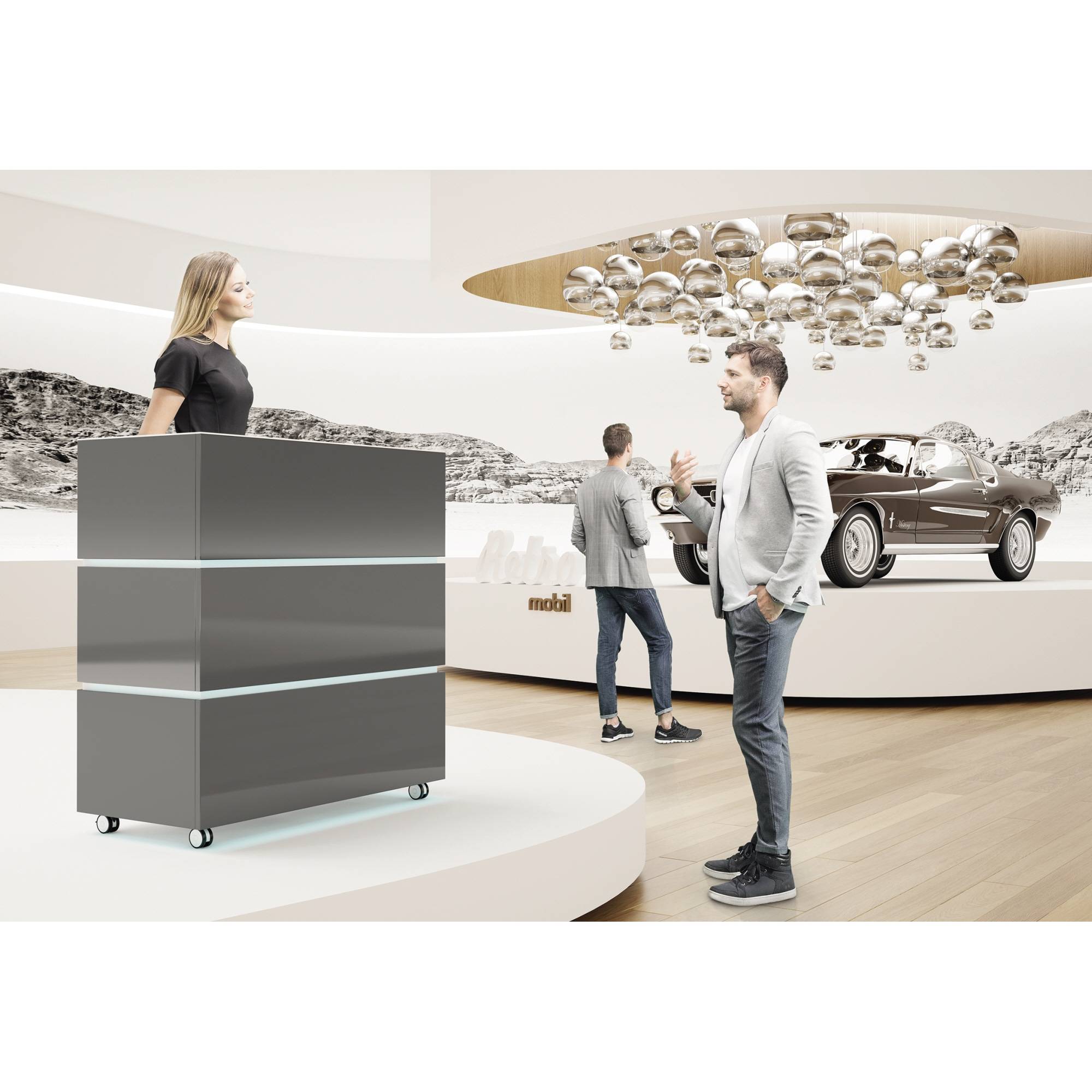 Theke Little Pearl 1060x1133x505mm grau