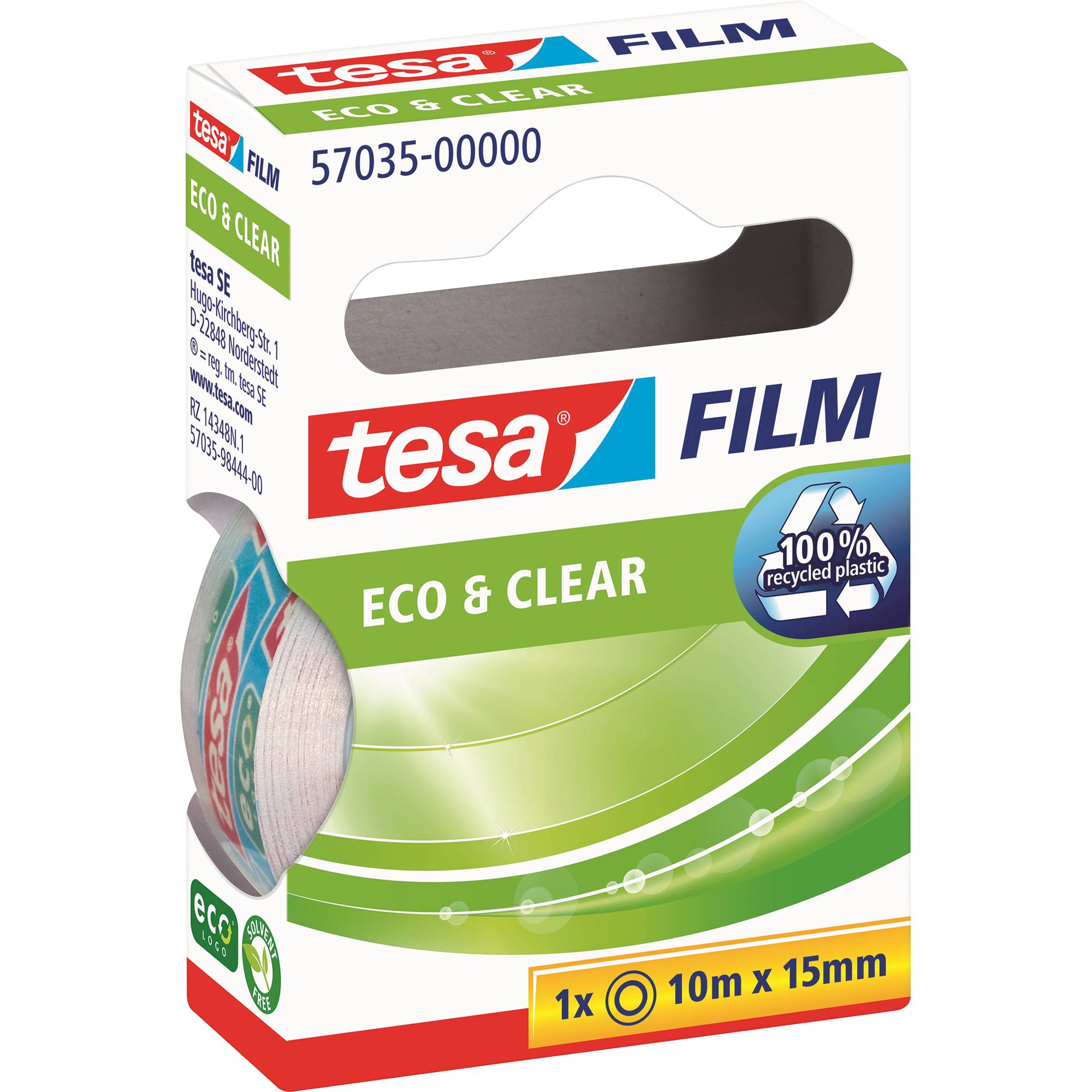 tesa 57035-00000-01 tesafilm Eco & Clear Transparent (L x B) 10 m x 15 mm 1 St.