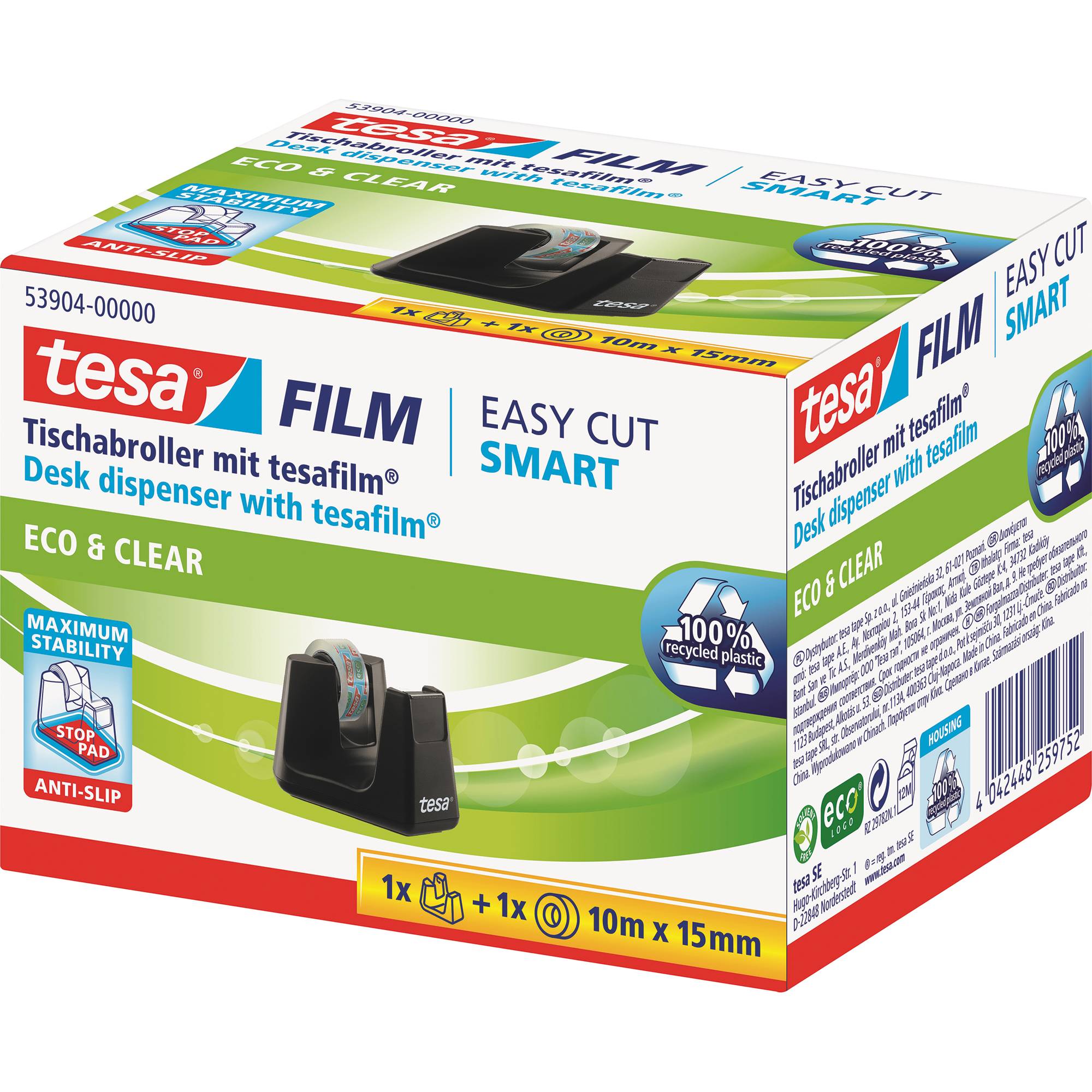 TESA 53904-00000-01 Tischabroller Easy Cut® Schwarz 1St.