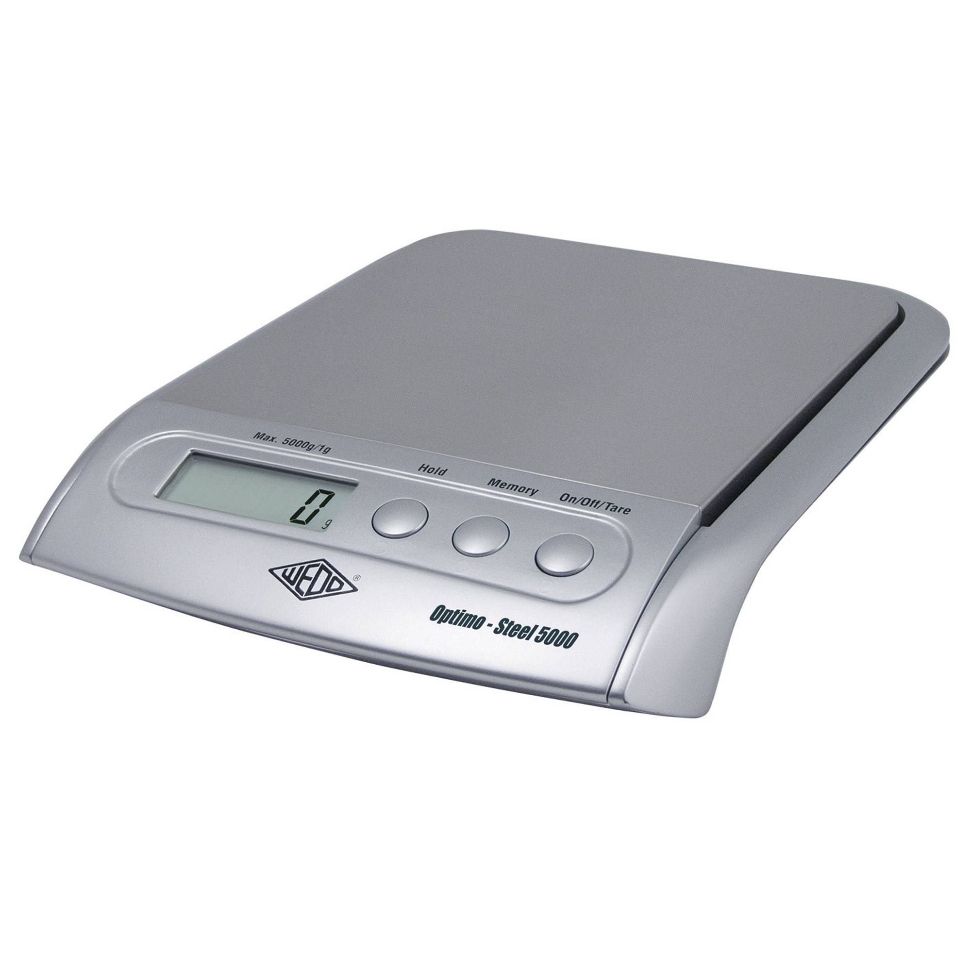 WEDO 485154 Paketwaage Wägebereich (max.) 5 kg Ablesbarkeit 1 g netzbetrieben, batteriebetrieben Silber