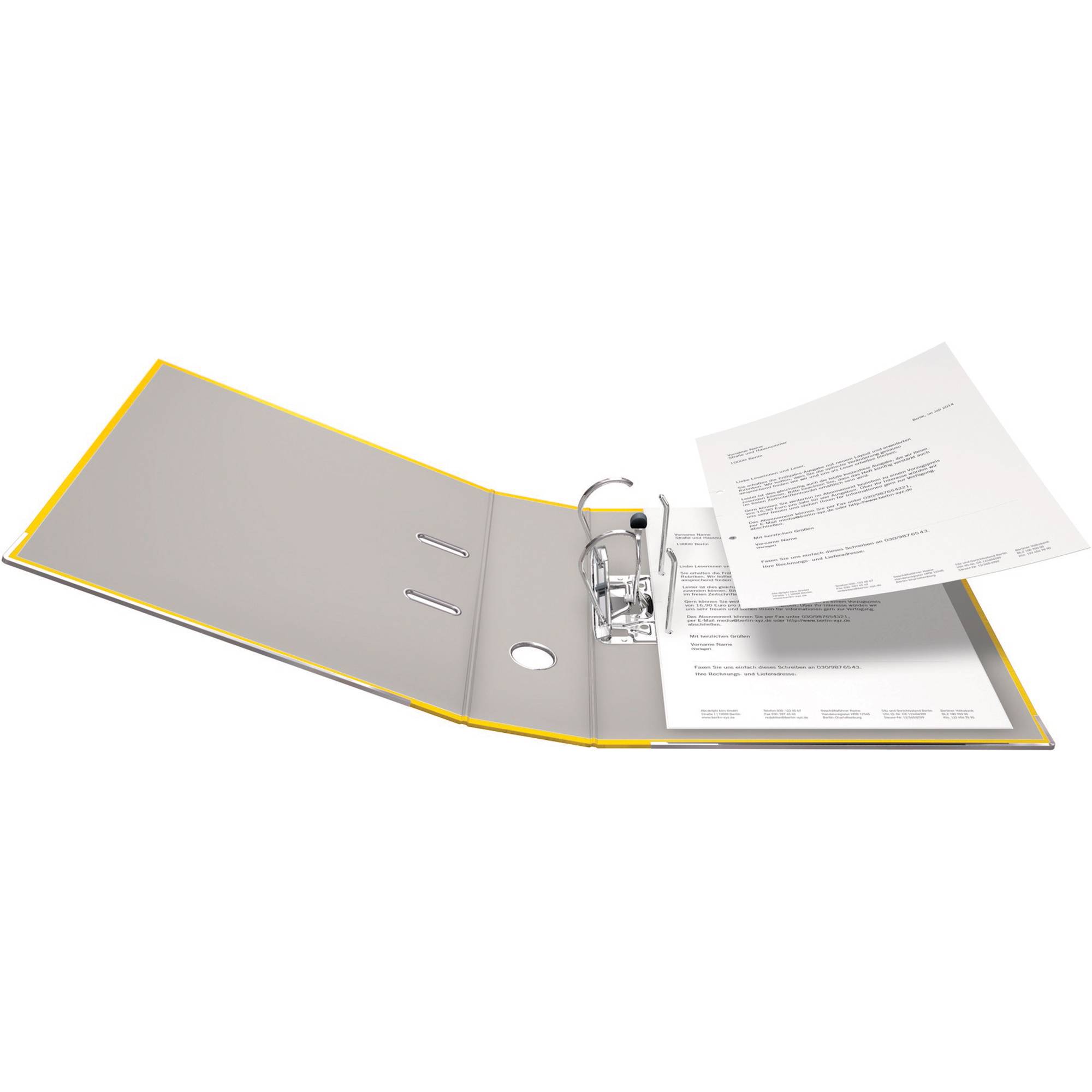 Falken Ordner FALKEN PP-Color DIN A4 Rückenbreite: 80 mm Gelb 2 Bügel 9984048