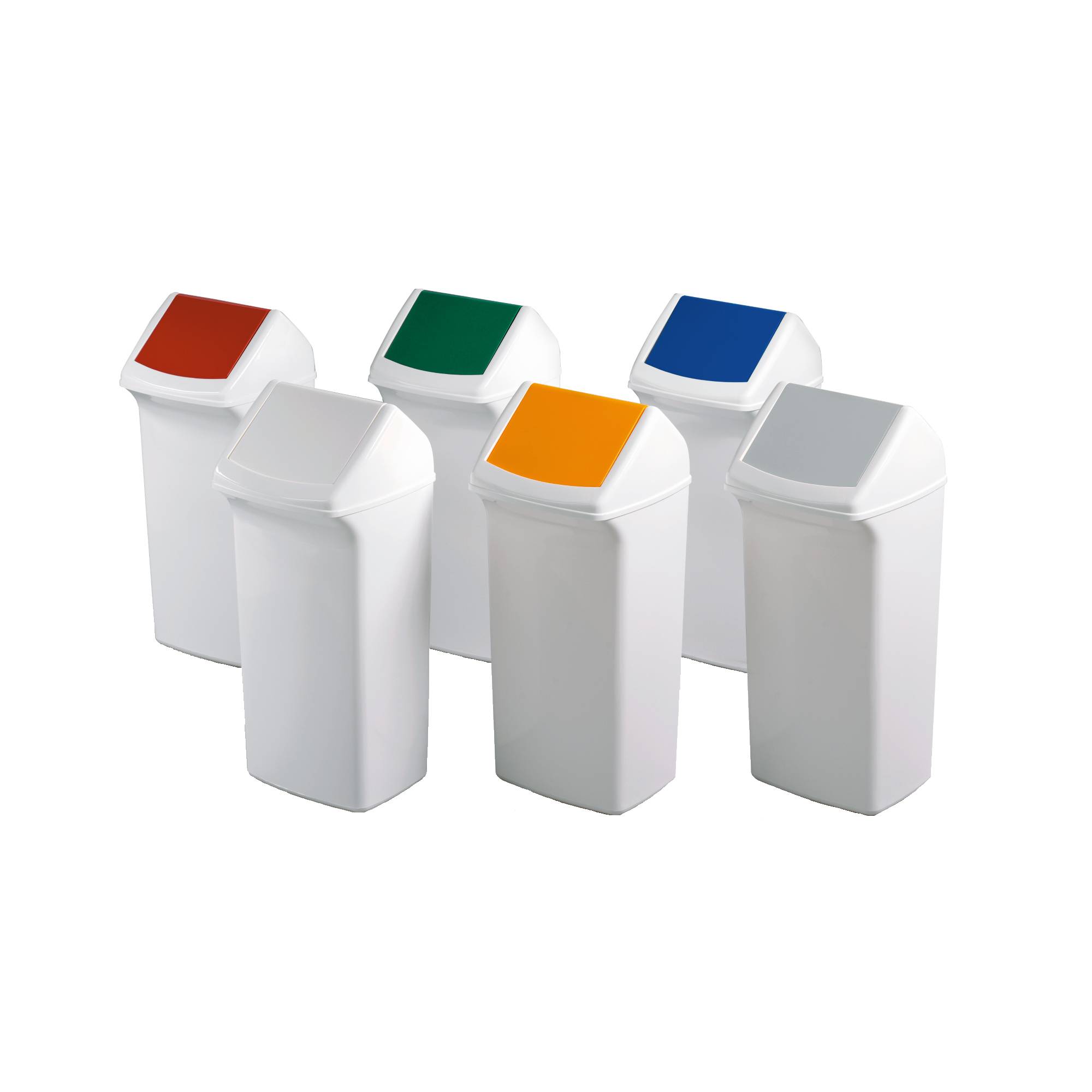 DURABLE Abfalleimer DURABIN FLIP VEH2012037 36,6x74,7x32cm weiß/rot