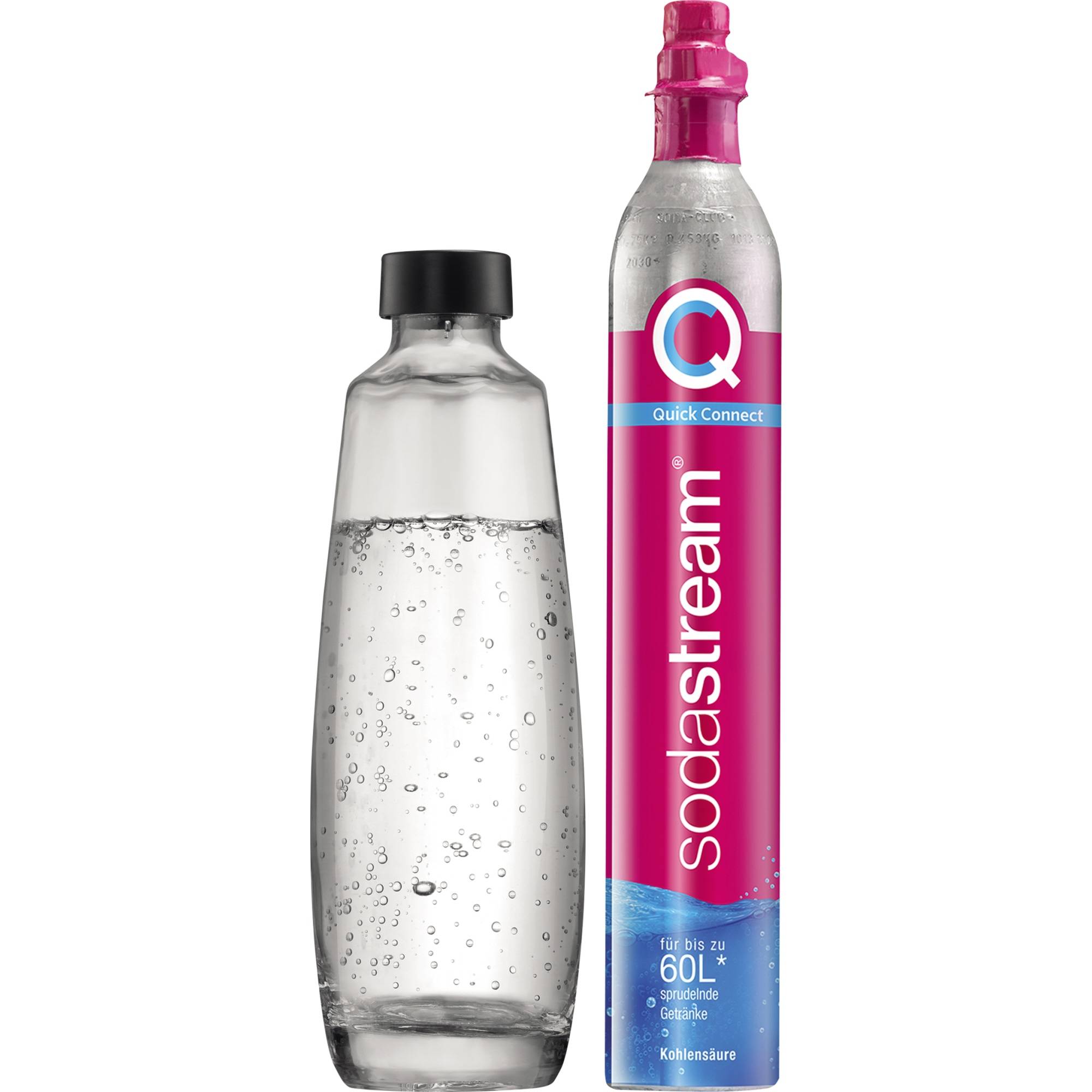 Sodastream CO2 Reserve-Zylinder DUO QC + Glaskaraffe