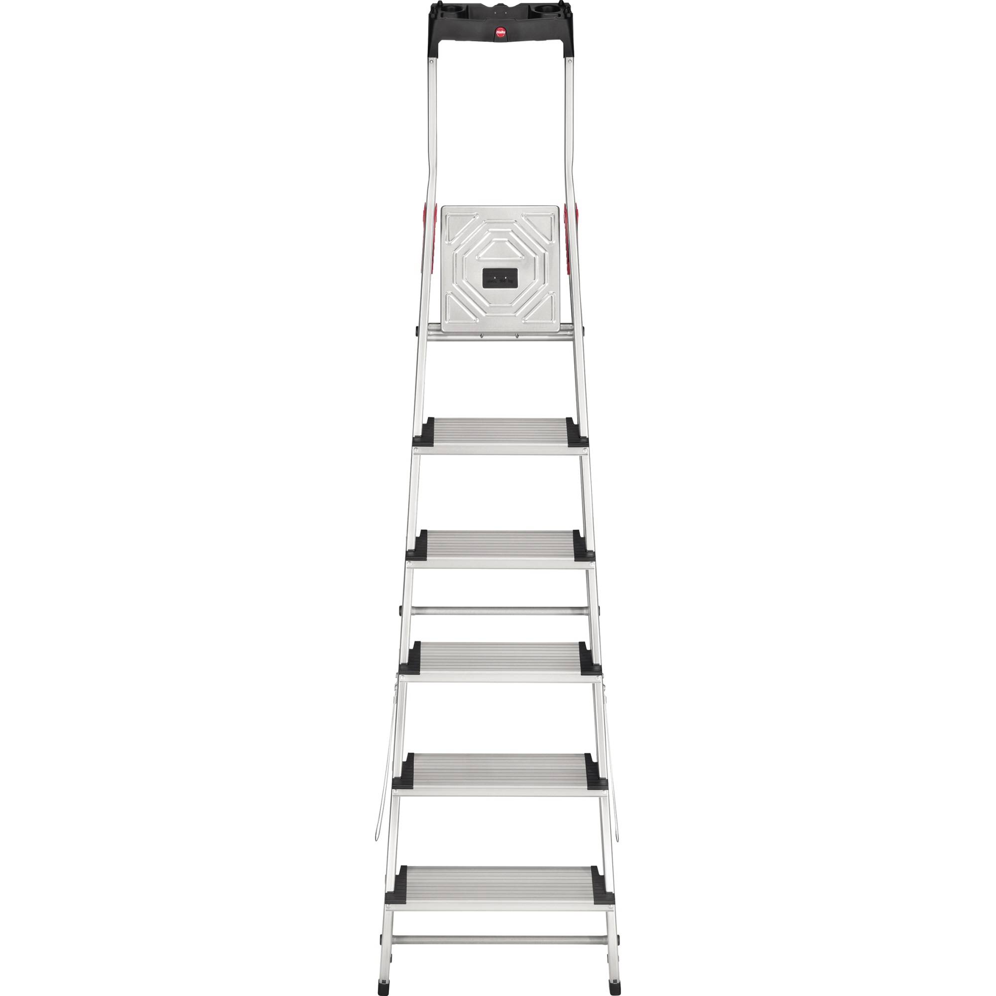 Stufenstehleiter L80 Comfortline 6 Stufen Alu.Gesamt-H.2080mm Trgf.150kg HAILO