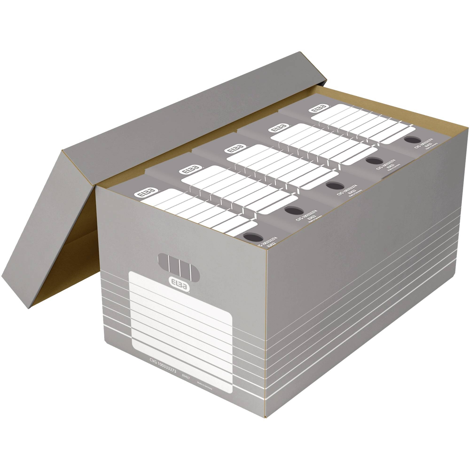 Elba Umzugskarton 370 mm x 322 mm x 622 mm Wellpappe Grau, Weiß 1 St.