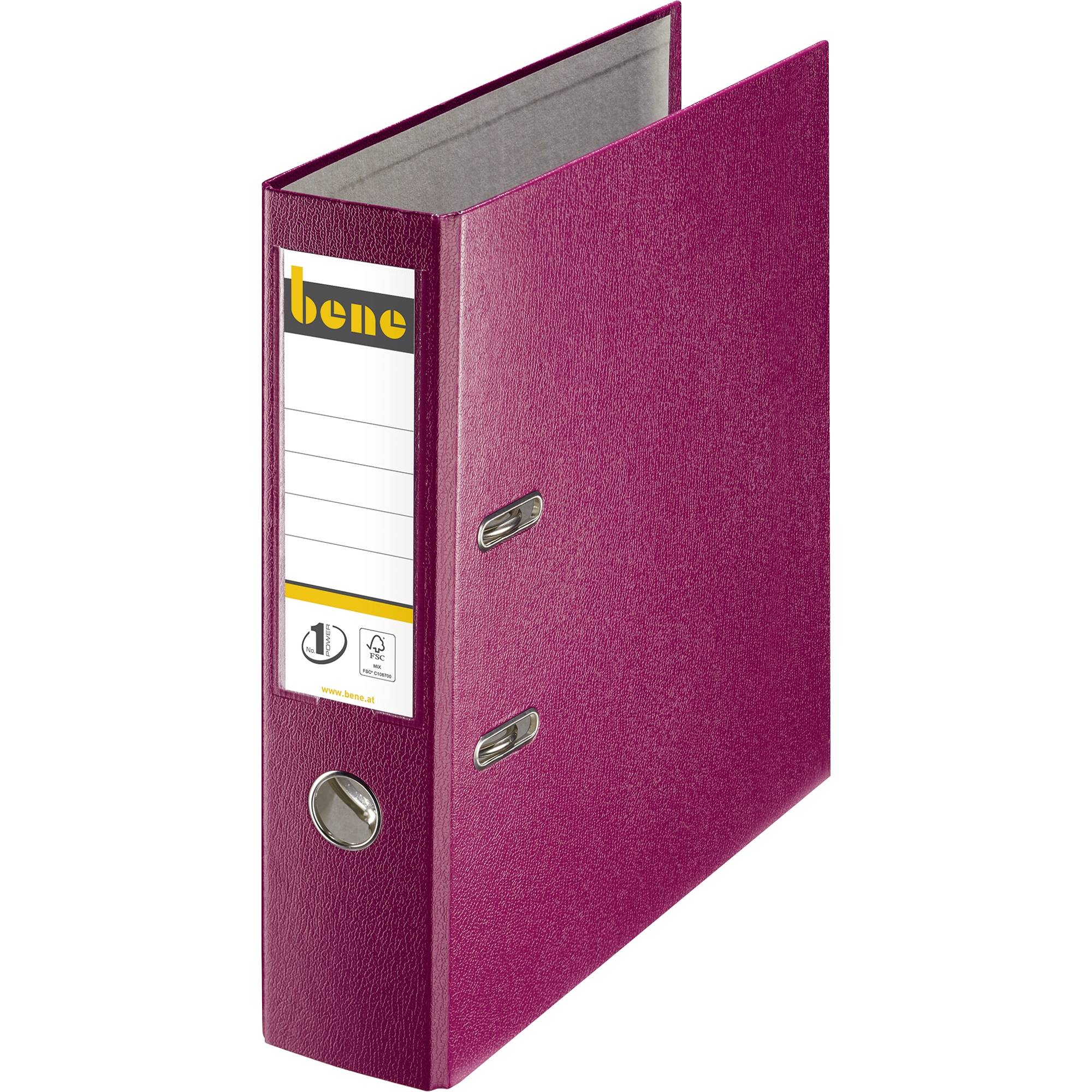 Bene Ordner DIN A4 Rückenbreite: 80 mm Brombeer 2 Bügel 291400BRO