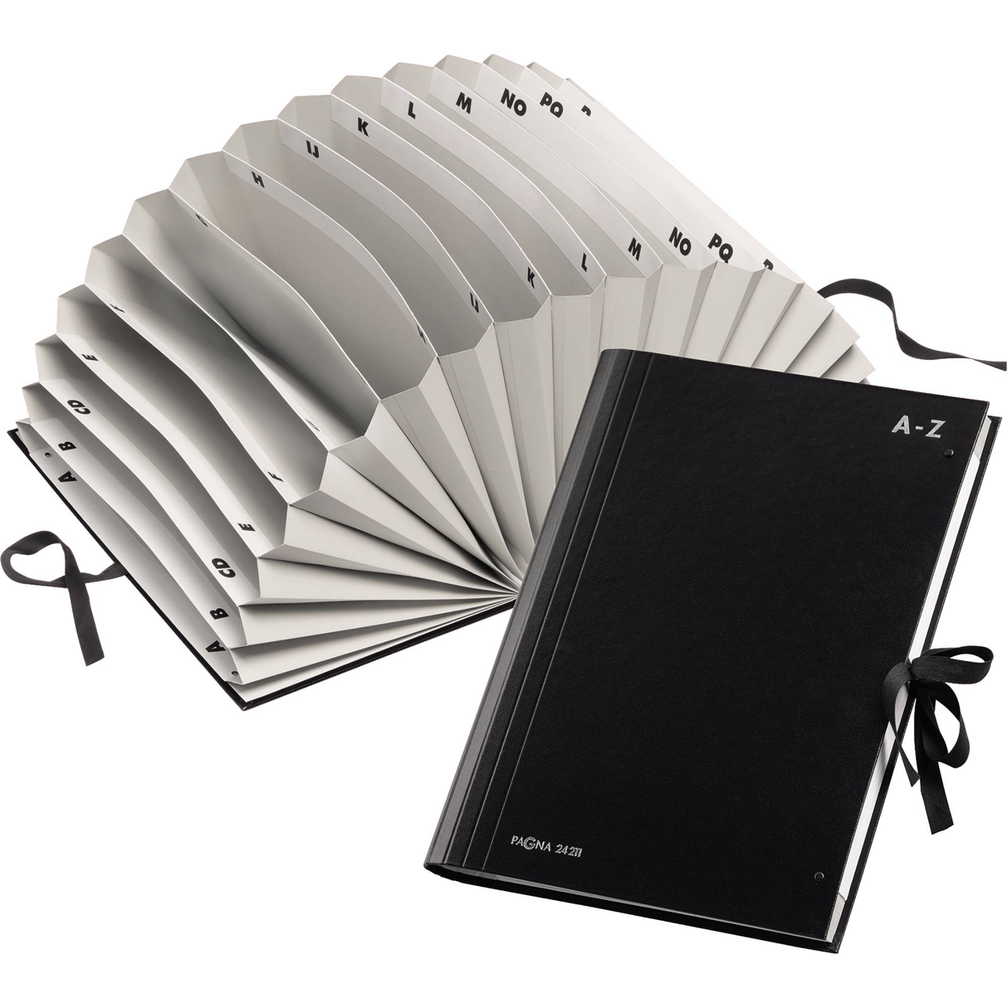 PAGNA Vorordner 24211-04 Vorordner Hartpappe Schwarz DIN A4 Anzahl der Fächer: 20 A-Z