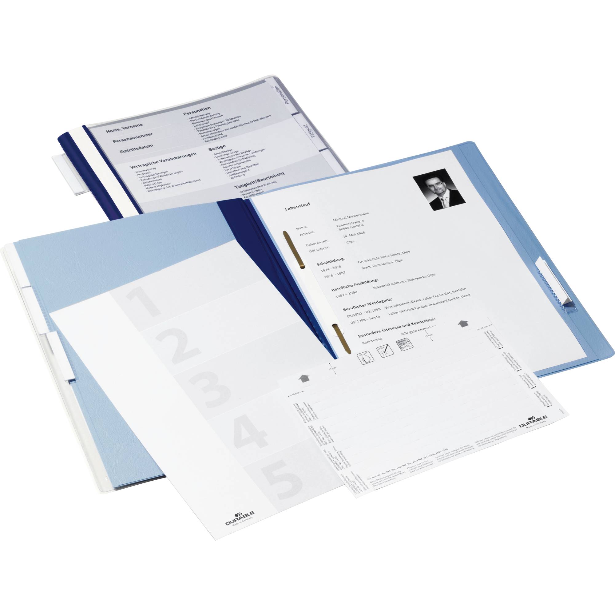 Durable Personalhefter Personalhefter 2555-06 Anzahl Unterteilungen:5 Blau 1 St.