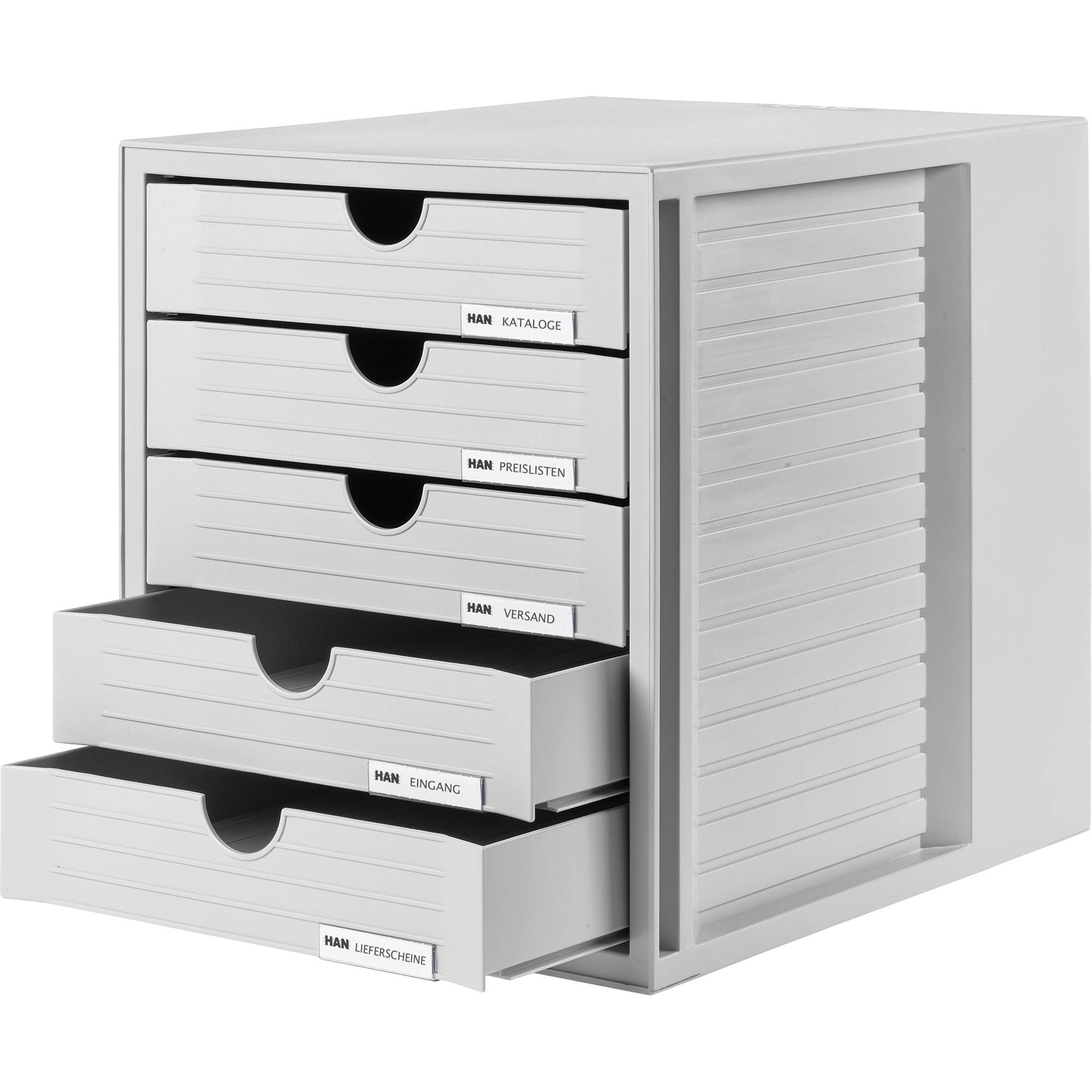HAN Systembox 1450-11 Schubladenbox Lichtgrau DIN A4, DIN C4 Anzahl der Schubfächer: 5