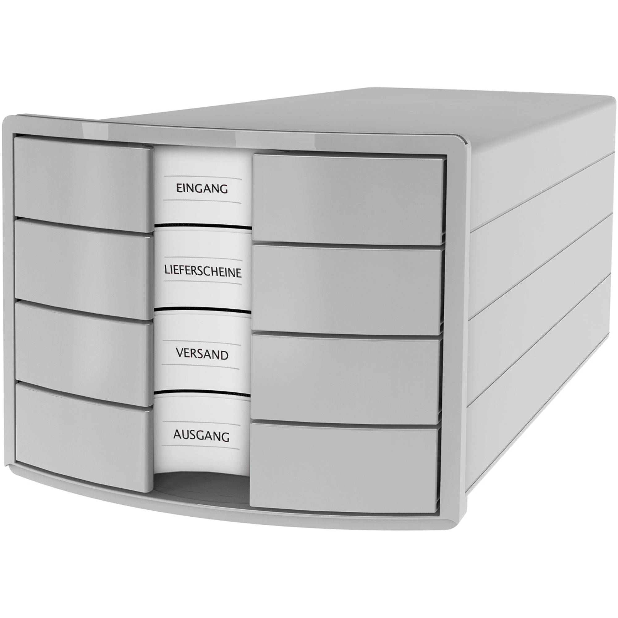 HAN Schubladenbox IMPULS 1012-11 DIN A4/C4 4Fächer geschl. l.gr
