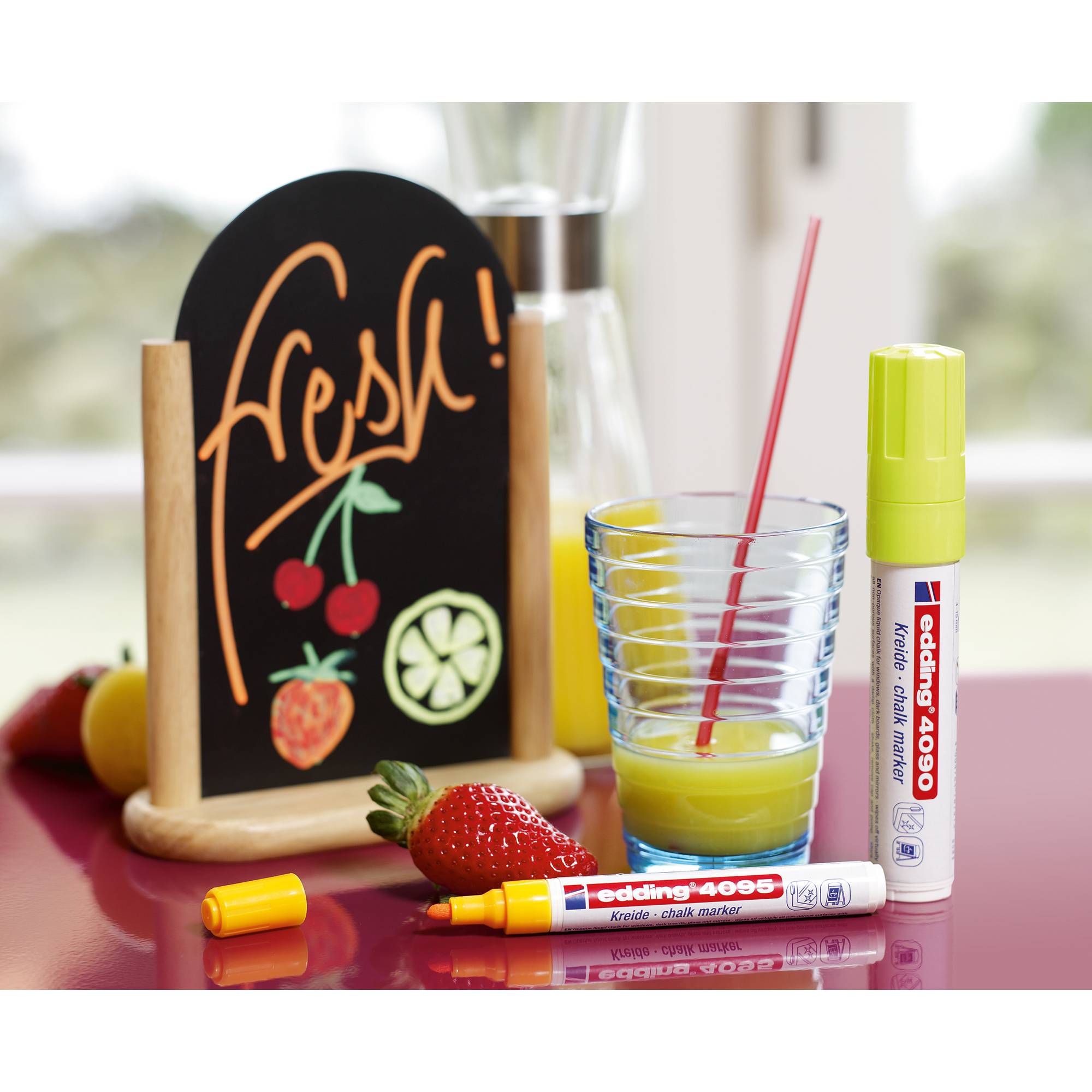 Edding 4095 4-4095049 Kreidemarker Weiß 2 mm, 3 mm