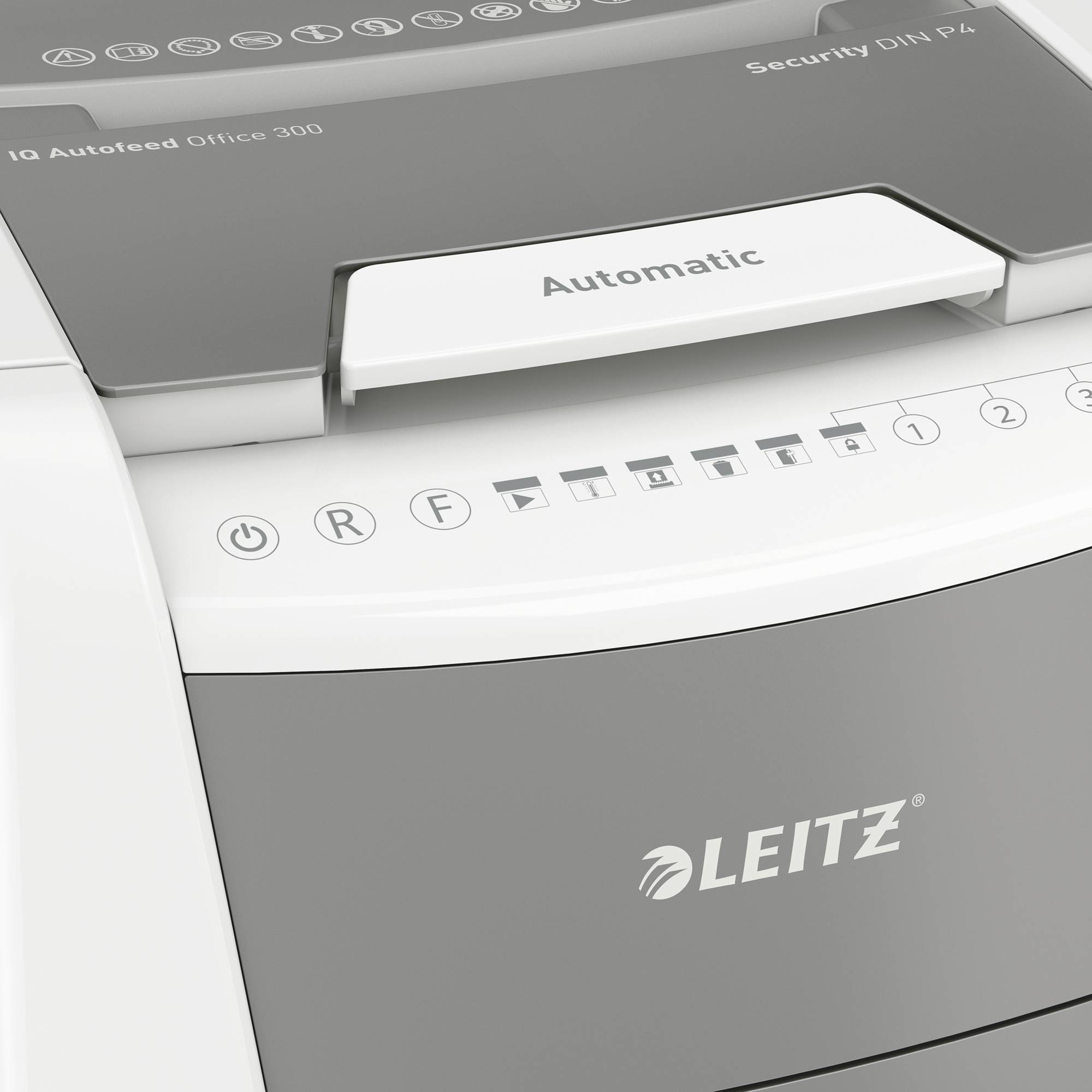 Leitz IQ Autofeed Office 300 Aktenvernichter 300 Blatt Partikelschnitt P-4 60 l Vernichtet auch Büroklammern, Heftklammern, Kreditkarte