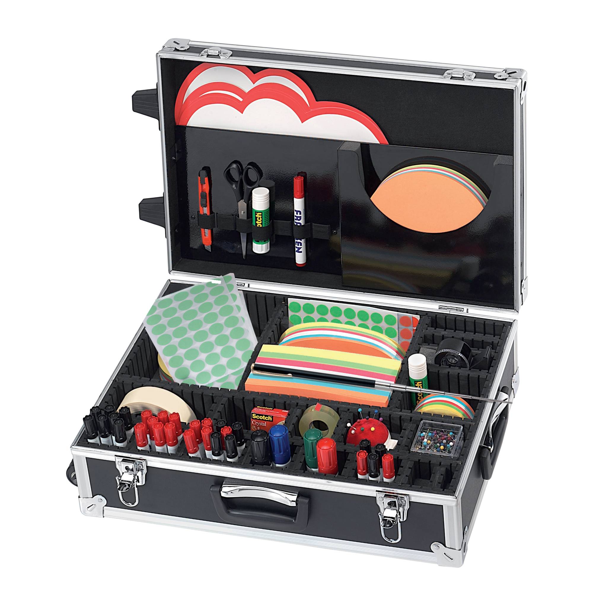 Franken Trainer Moderationskoffer Aluminium Anzahl Teile: 3000 54 cm x 18 cm x 36 cm Schwarz, Silber