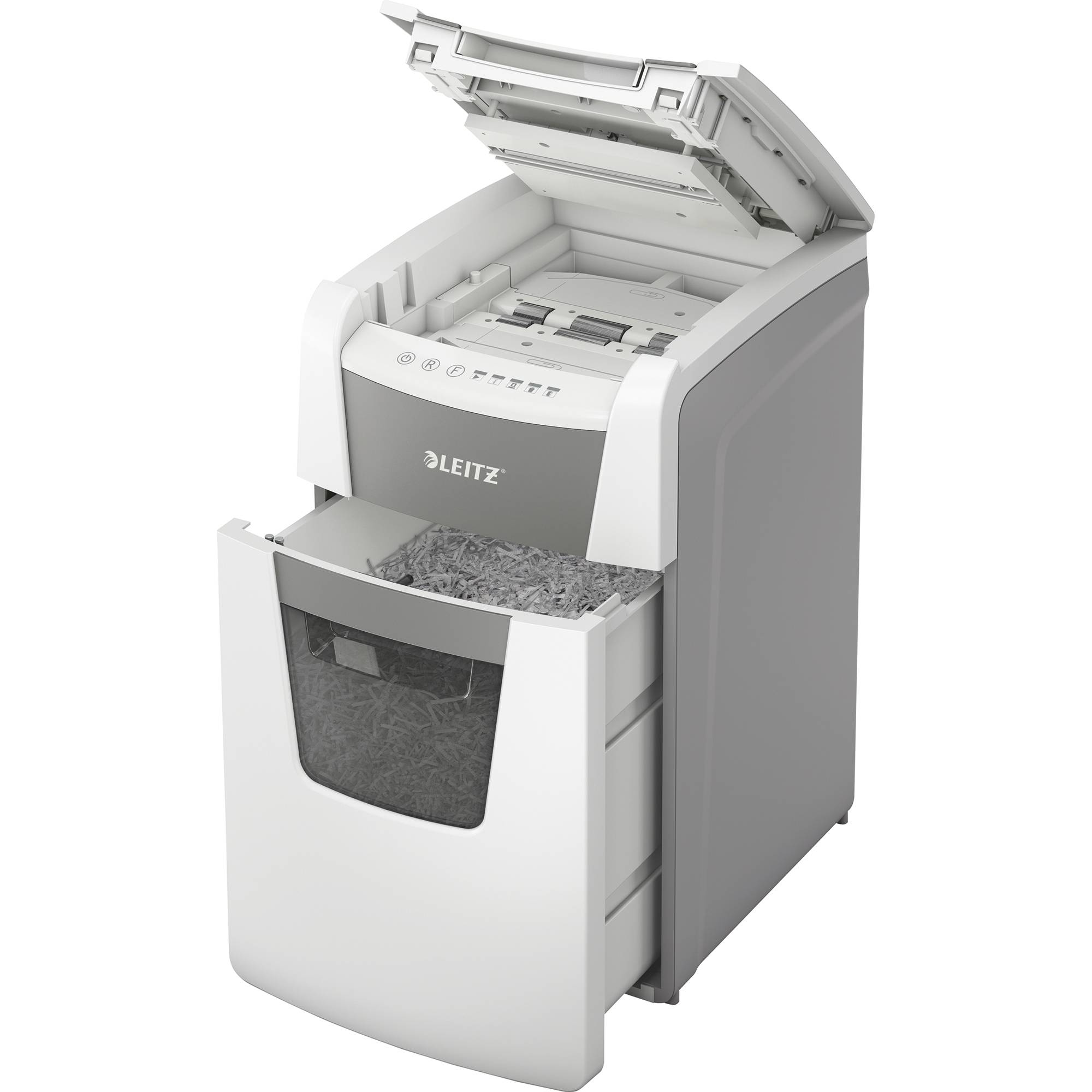 Leitz IQ Autofeed Office 150 Aktenvernichter 150 Blatt Partikelschnitt P-4 44 l Vernichtet auch Büroklammern, Heftklammern, Kreditkarte