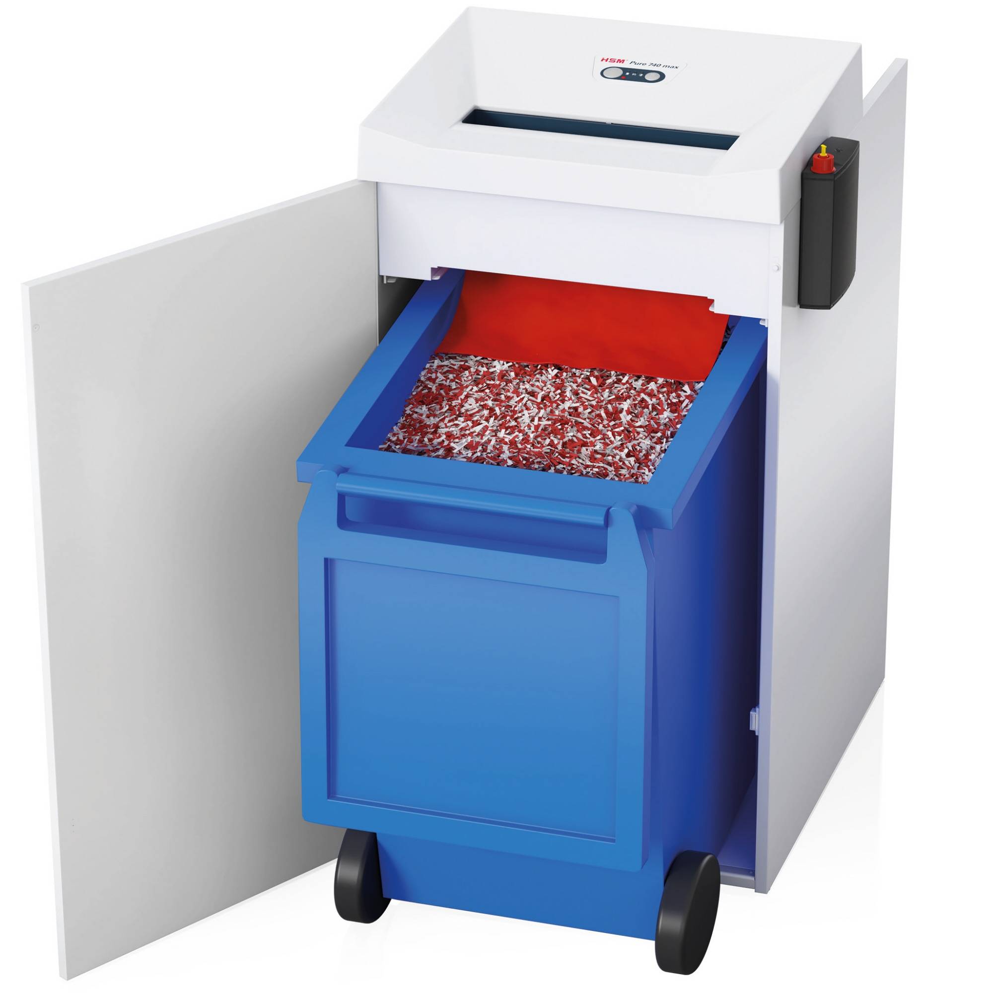 HSM Pure 120 Aktenvernichter 6 Blatt Partikelschnitt 4 x 25mm P-3 20l Vernichtet auch Heftklammern, Kreditkarte, Büroklammern