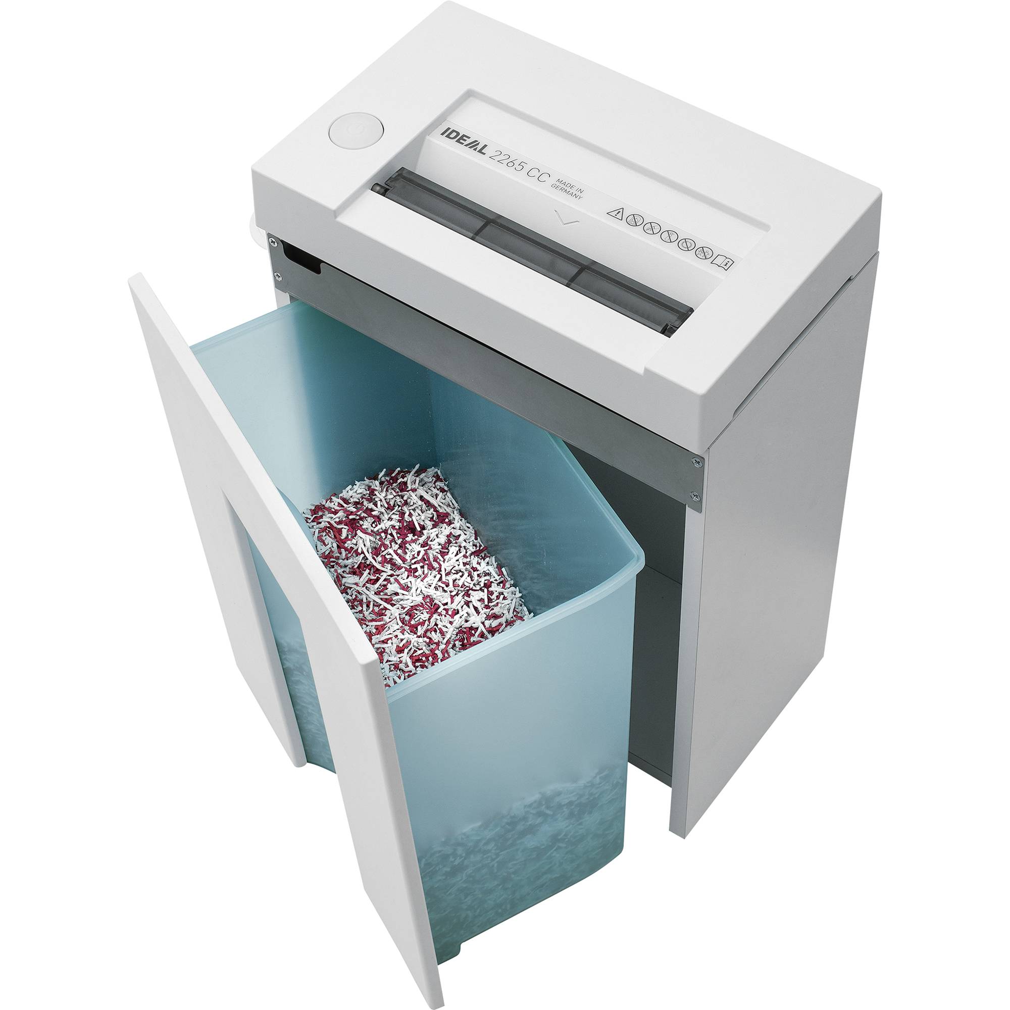 Ideal Office 2265 CC 3x25 Aktenvernichter 6 Blatt Partikelschnitt 3 x 25mm P-4 20l Vernichtet auch Büroklammern, Heftklammern