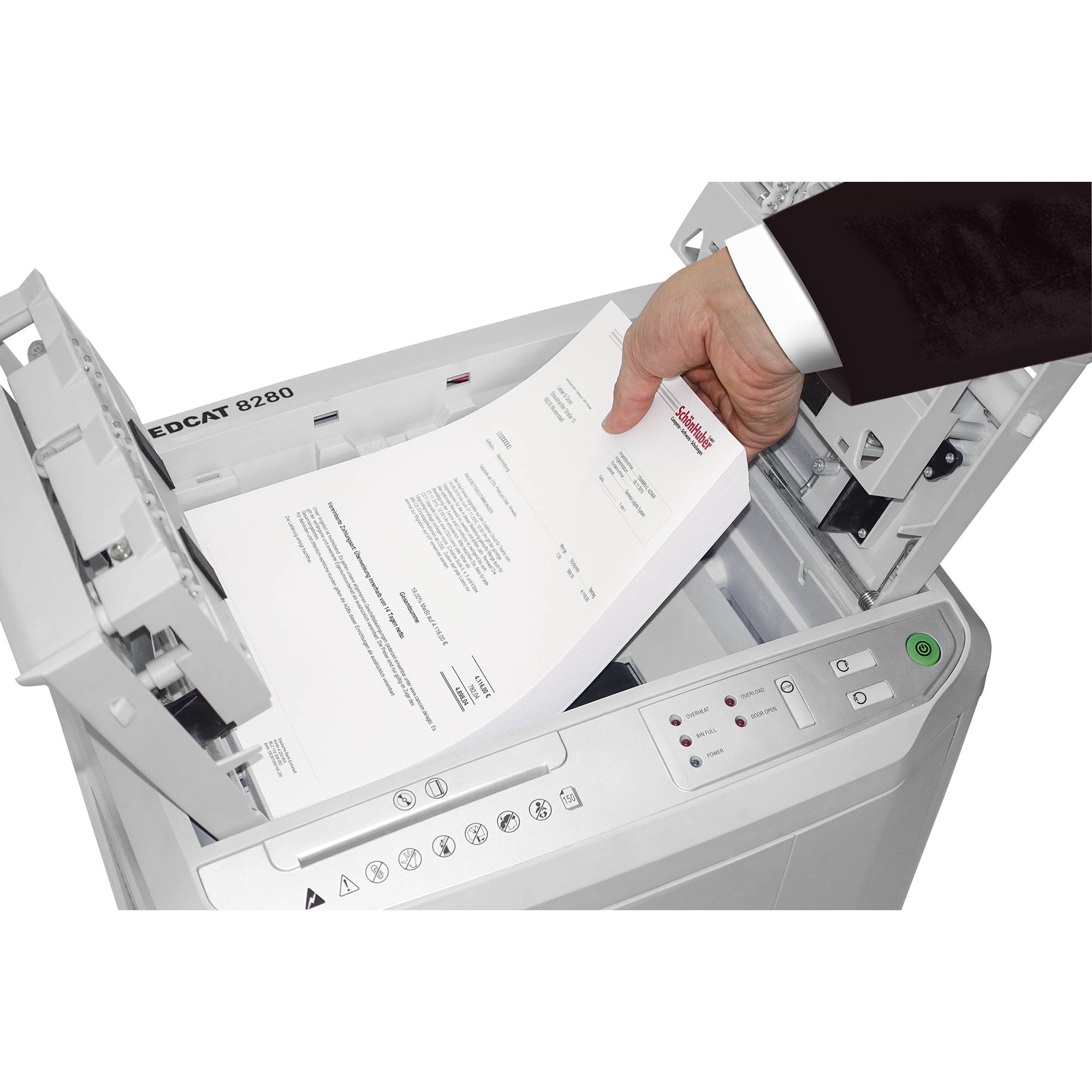 Ideal Office SHREDCAT 8280 CC Aktenvernichter 6 Blatt Partikelschnitt 4 x 10mm P-4 30l Vernichtet auch CDs, DVDs, Kreditkarte