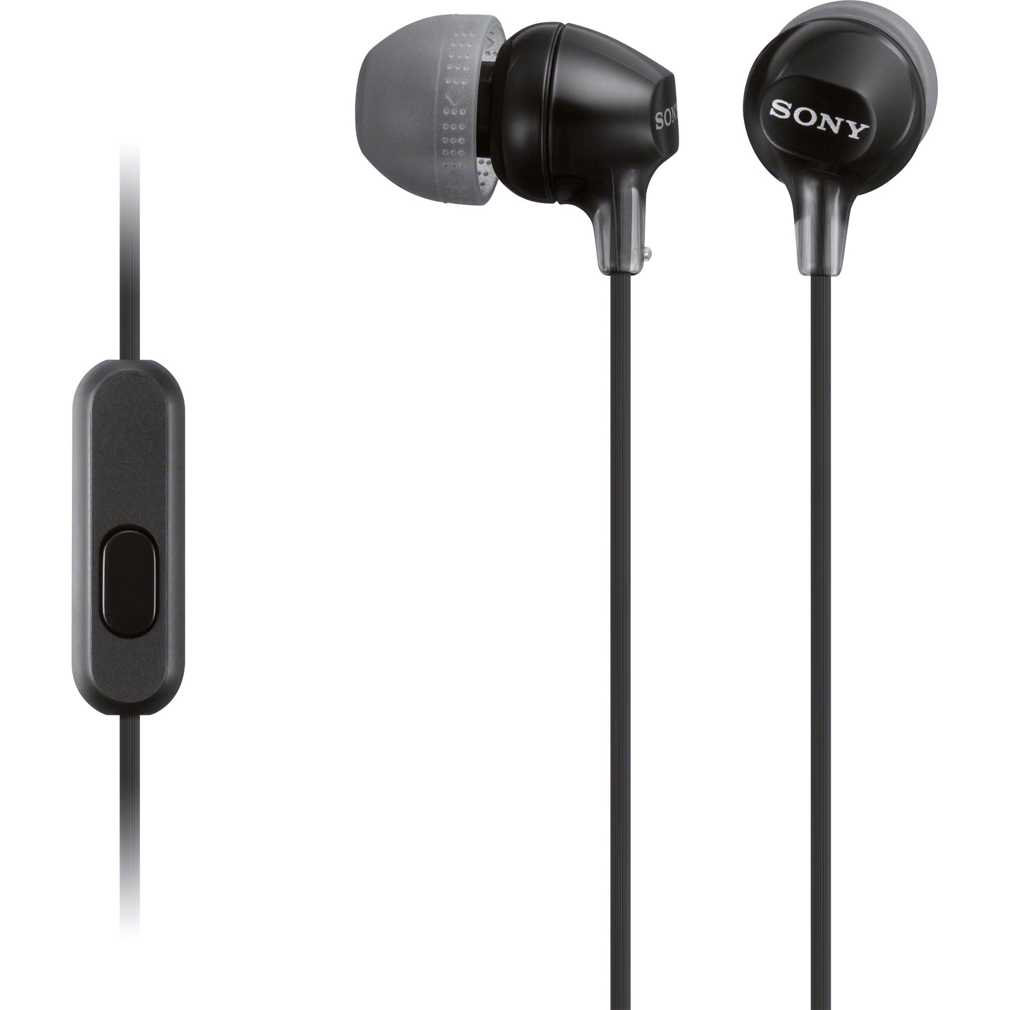 Sony MDR-EX15AP In Ear Kopfhörer kabelgebunden Schwarz Headset