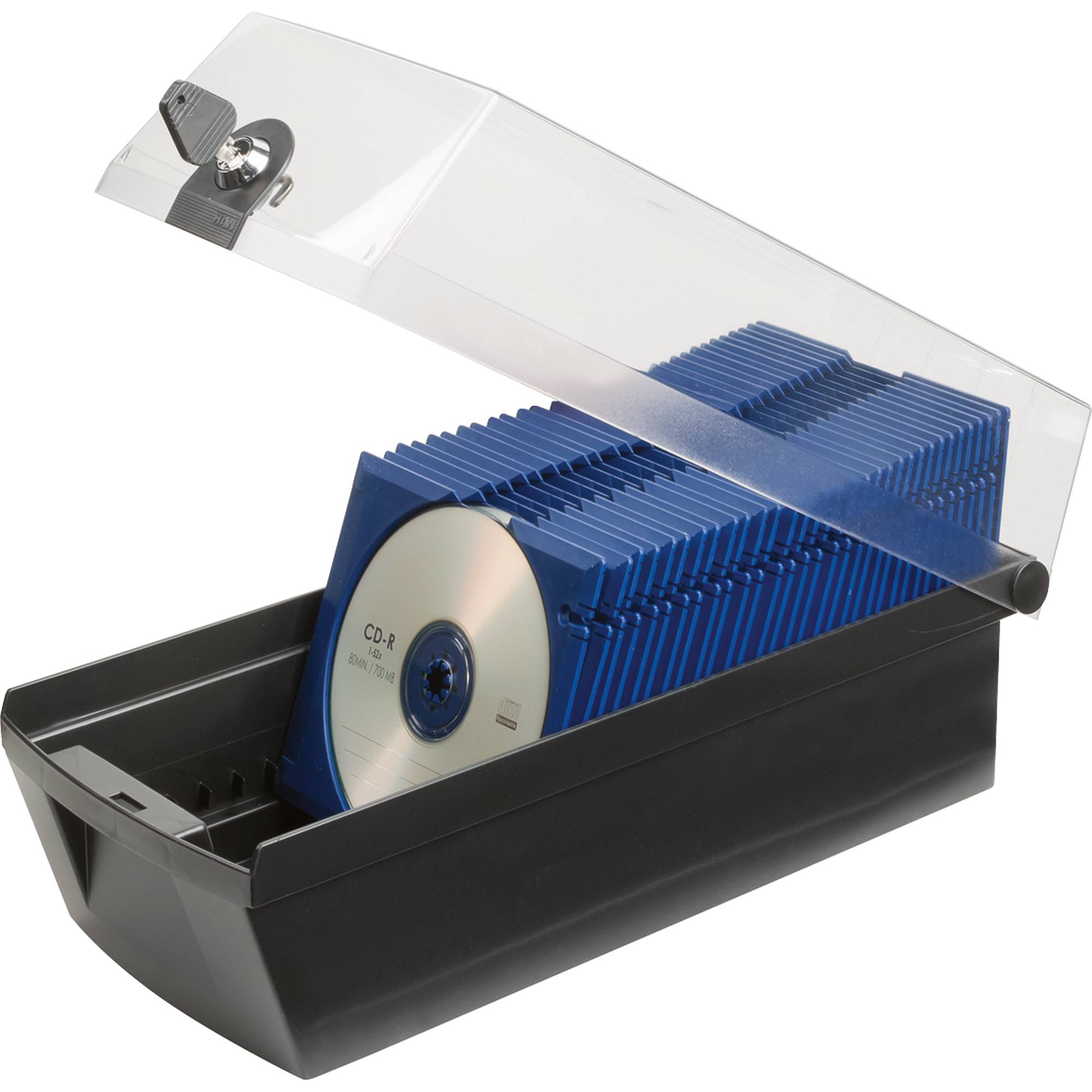 HAN CD Box 60 CDs/DVDs/Blu-rays Kunststoff, Polystyrol Schwarz 1 St. (B x H x T) 168 x 150 x 365 mm 9260-13
