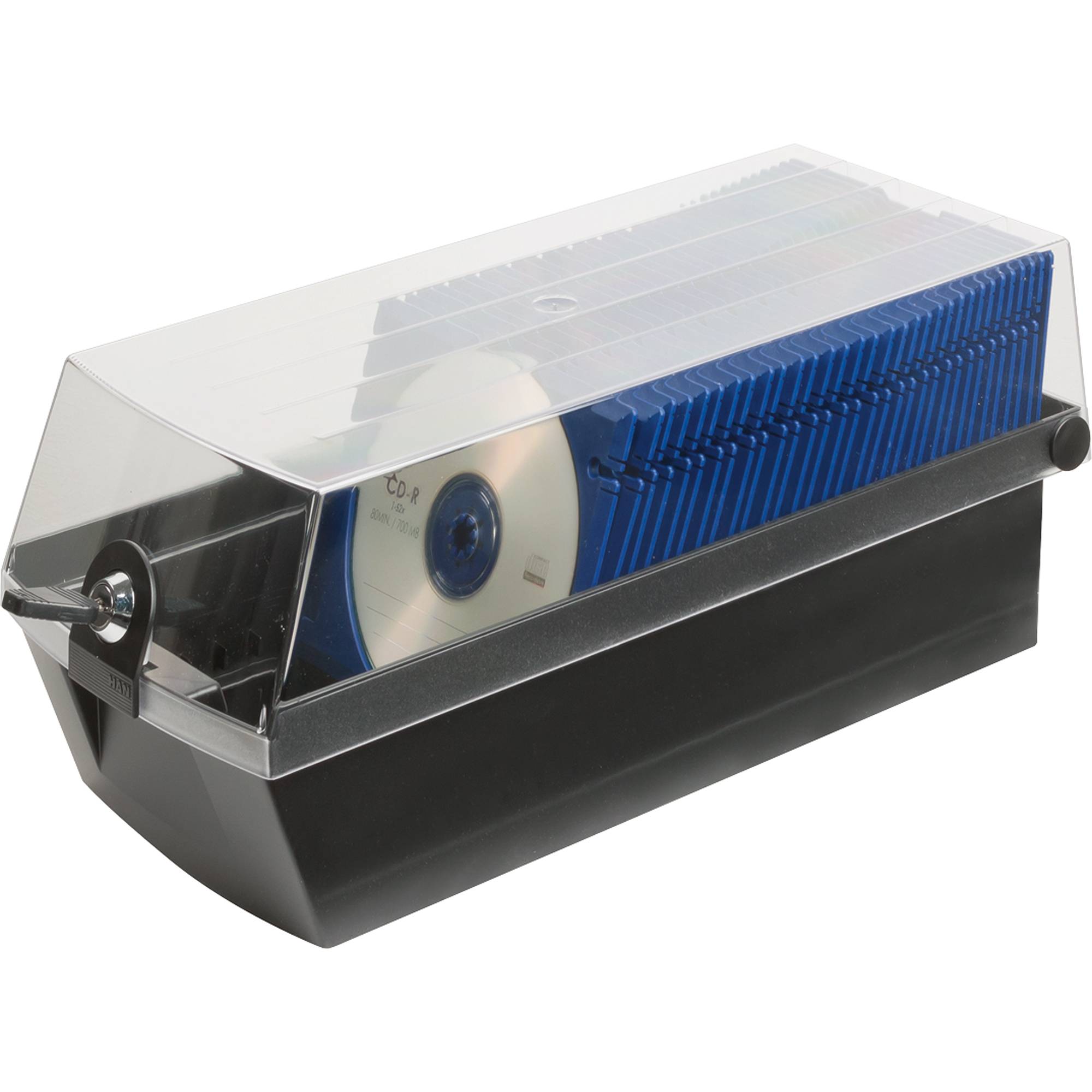 HAN CD Box 60 CDs/DVDs/Blu-rays Kunststoff, Polystyrol Schwarz 1 St. (B x H x T) 168 x 150 x 365 mm 9260-13