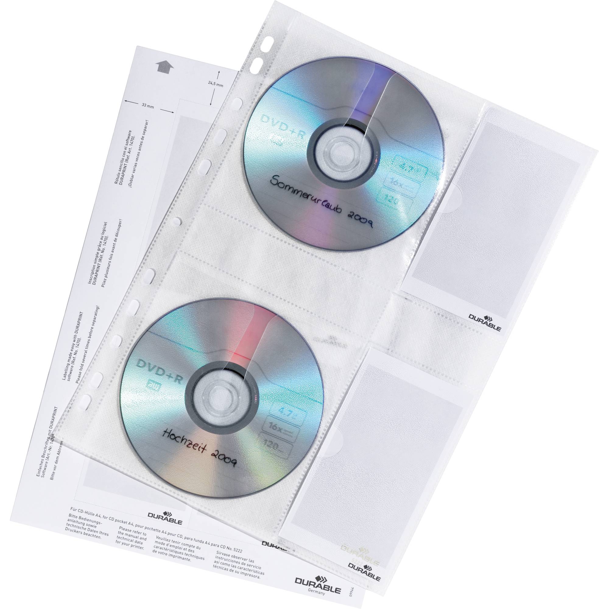 Durable CD-Umschläge - Kapazität: 4 CD/DVD