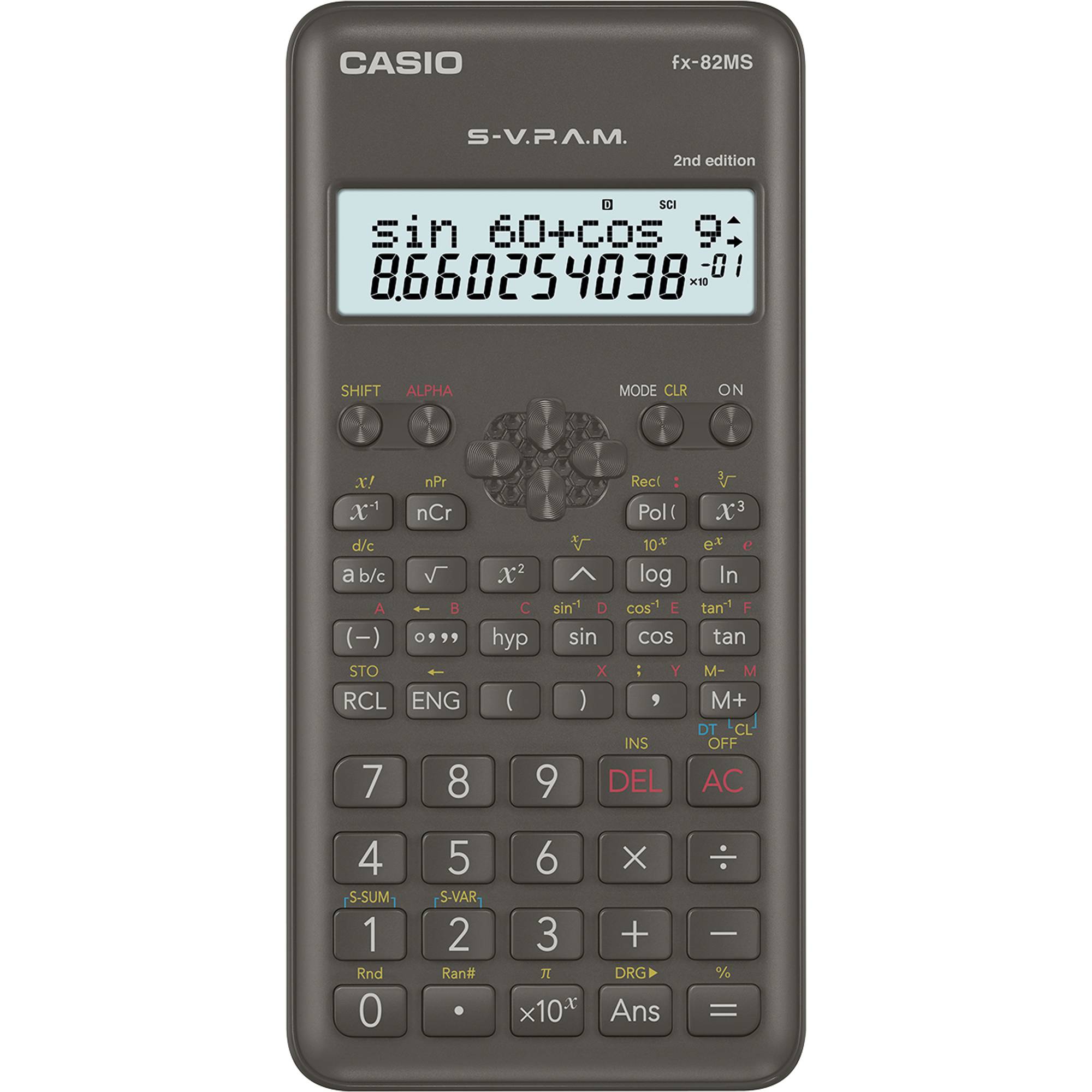 Casio FX-82MS-2 Schulrechner Schwarz Display (Stellen): 12 batteriebetrieben (L x B x H) 164 x 77 x 14 mm