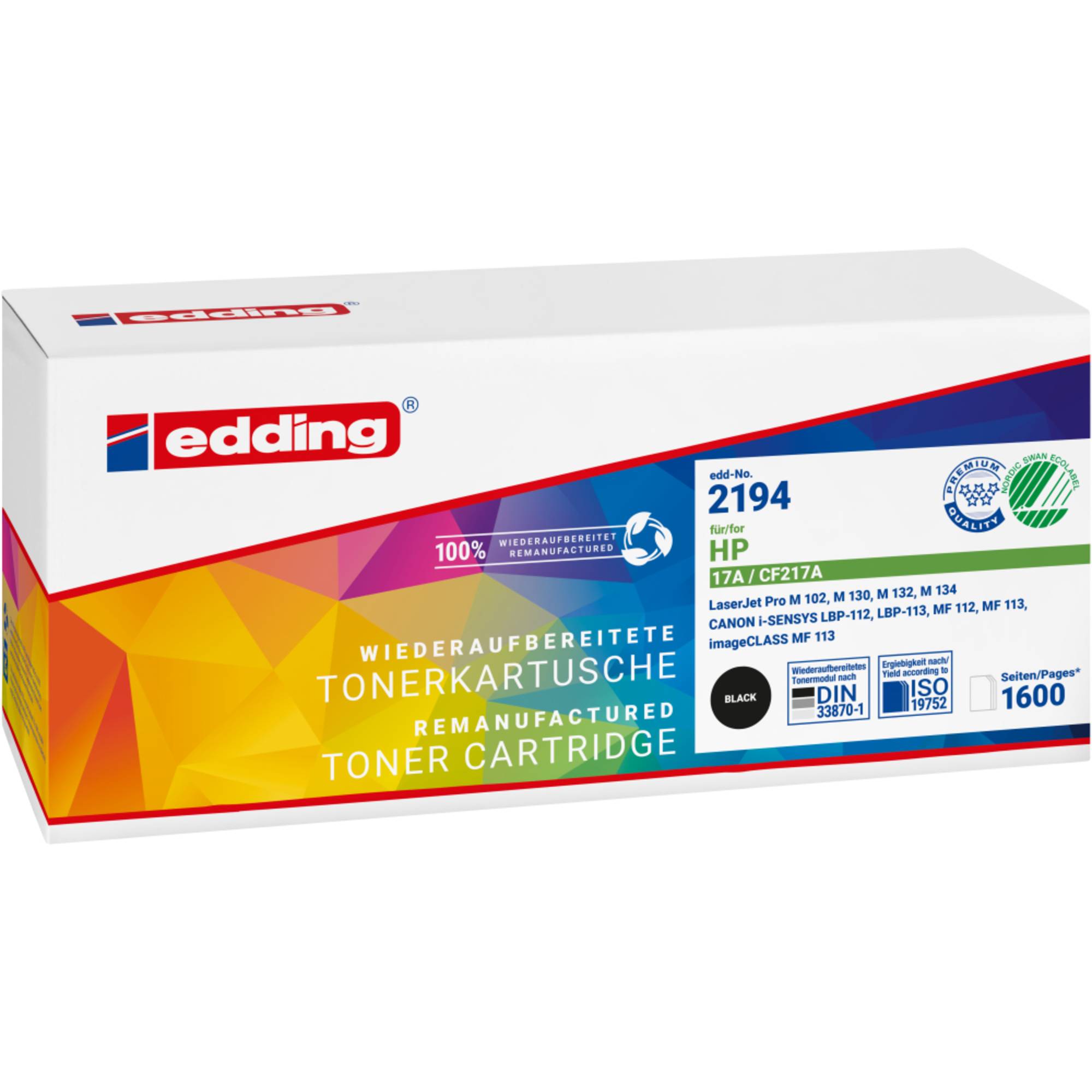 Edding Toner ersetzt HP 17A (CF217A) Kompatibel Schwarz EDD-2194 18-2194