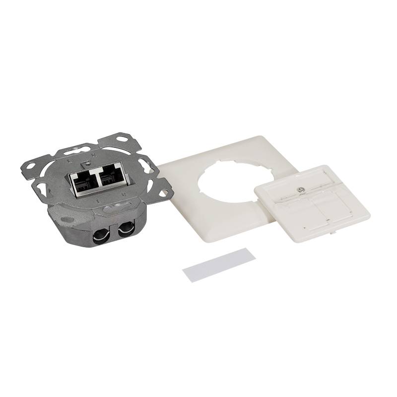 LogiLink Cat.6A Netzwerkdose UP2x RJ45 geschirmt reinweiß - Weiß