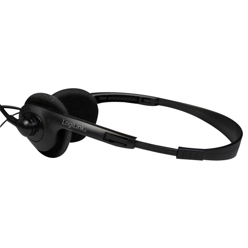 LogiLink Stereo-Headset, 1x 3,5-mm-Klinkenstecker, Bügelmikrofon, Eco-Box