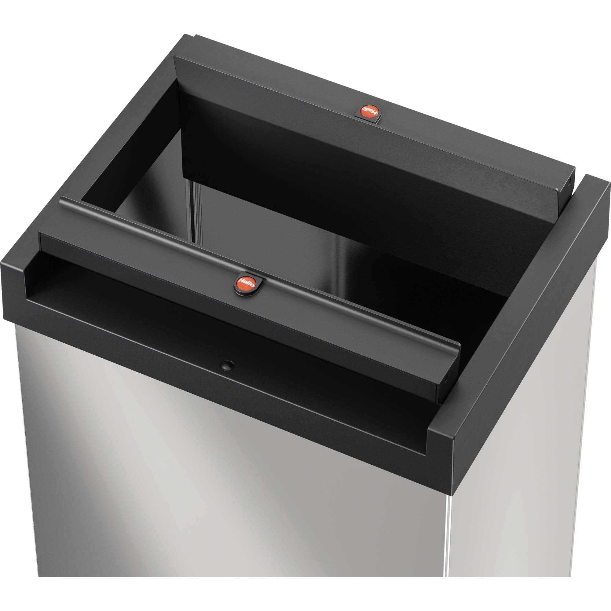 Hailo Bix-Box Swing L 8401110 Mülleimer 35l Edelstahl (B x H x T) 339 x 545 x 260mm Silber, Schwarz Selbstschließender