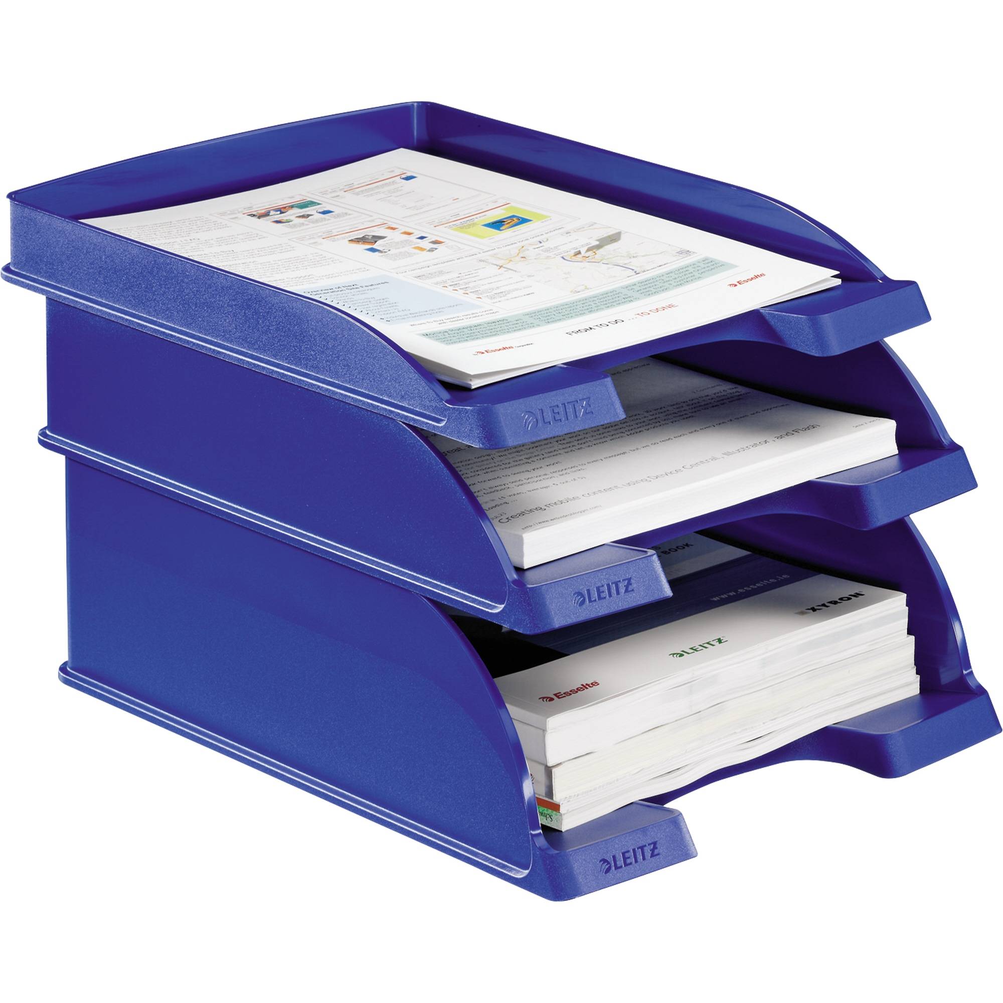 Leitz Briefablage Flach Plus 52370035 DIN A4 stapelbar PS bl