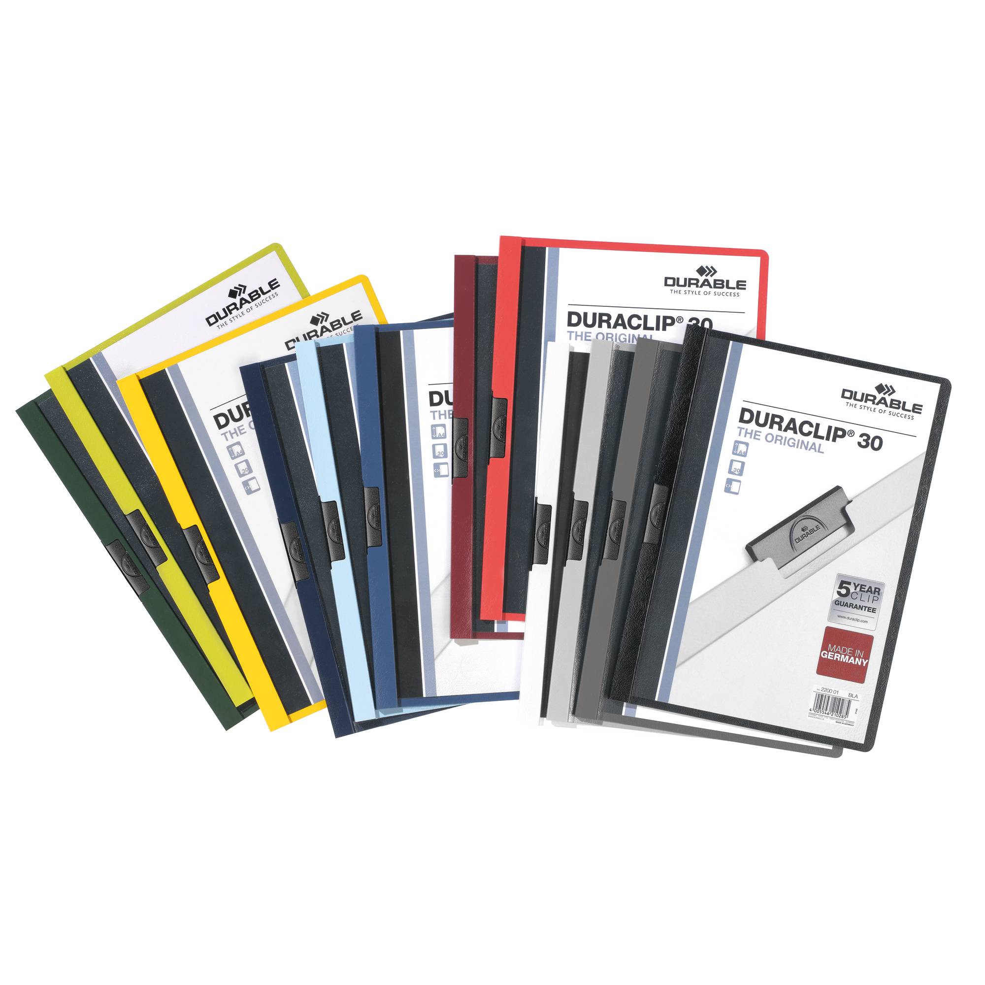 DURABLE Klemmmappe DURACLIP 30 220002 DIN A4 Hartfolie weiß