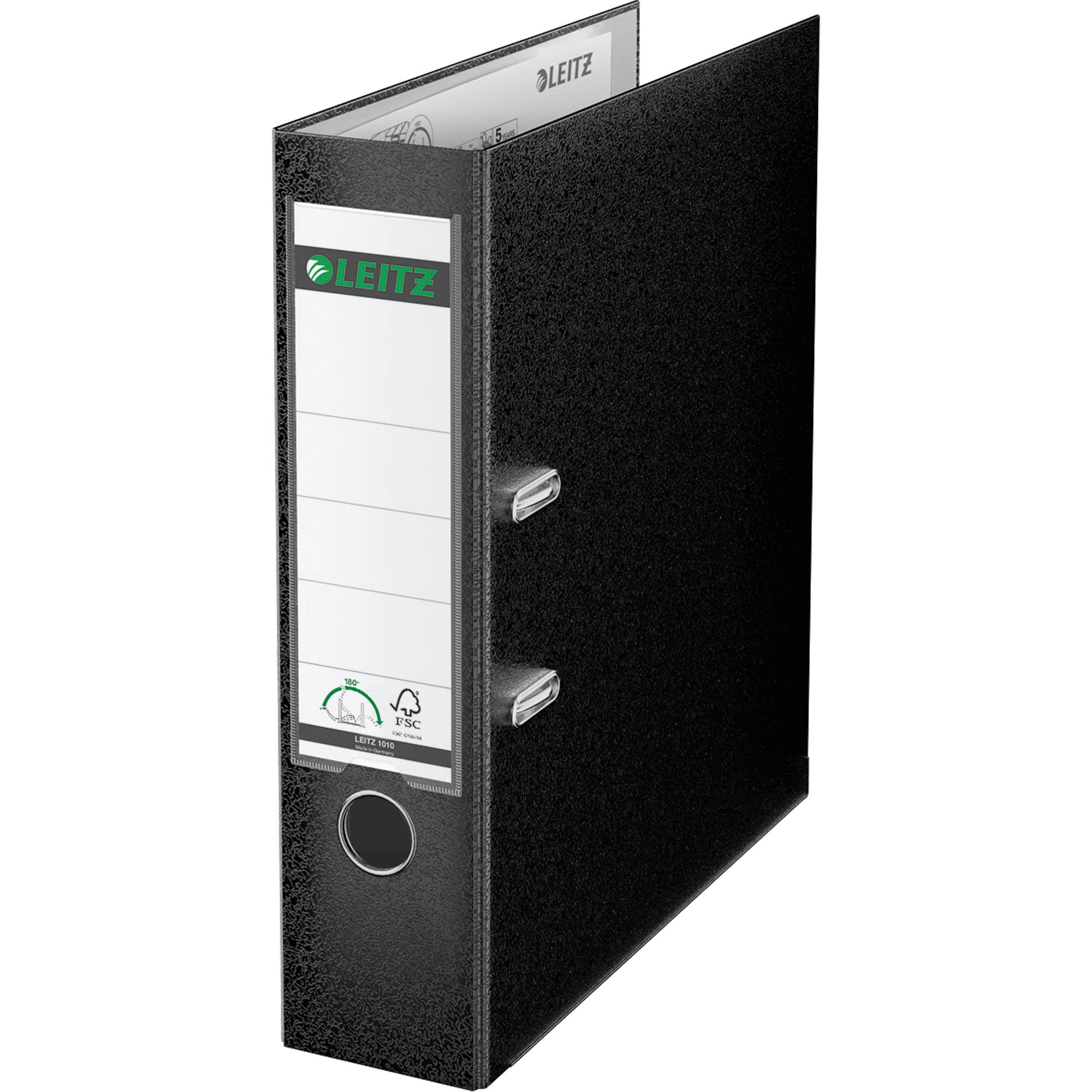 Leitz Ordner 1010 DIN A4 Rückenbreite: 80 mm Schwarz 2 Bügel 10105095