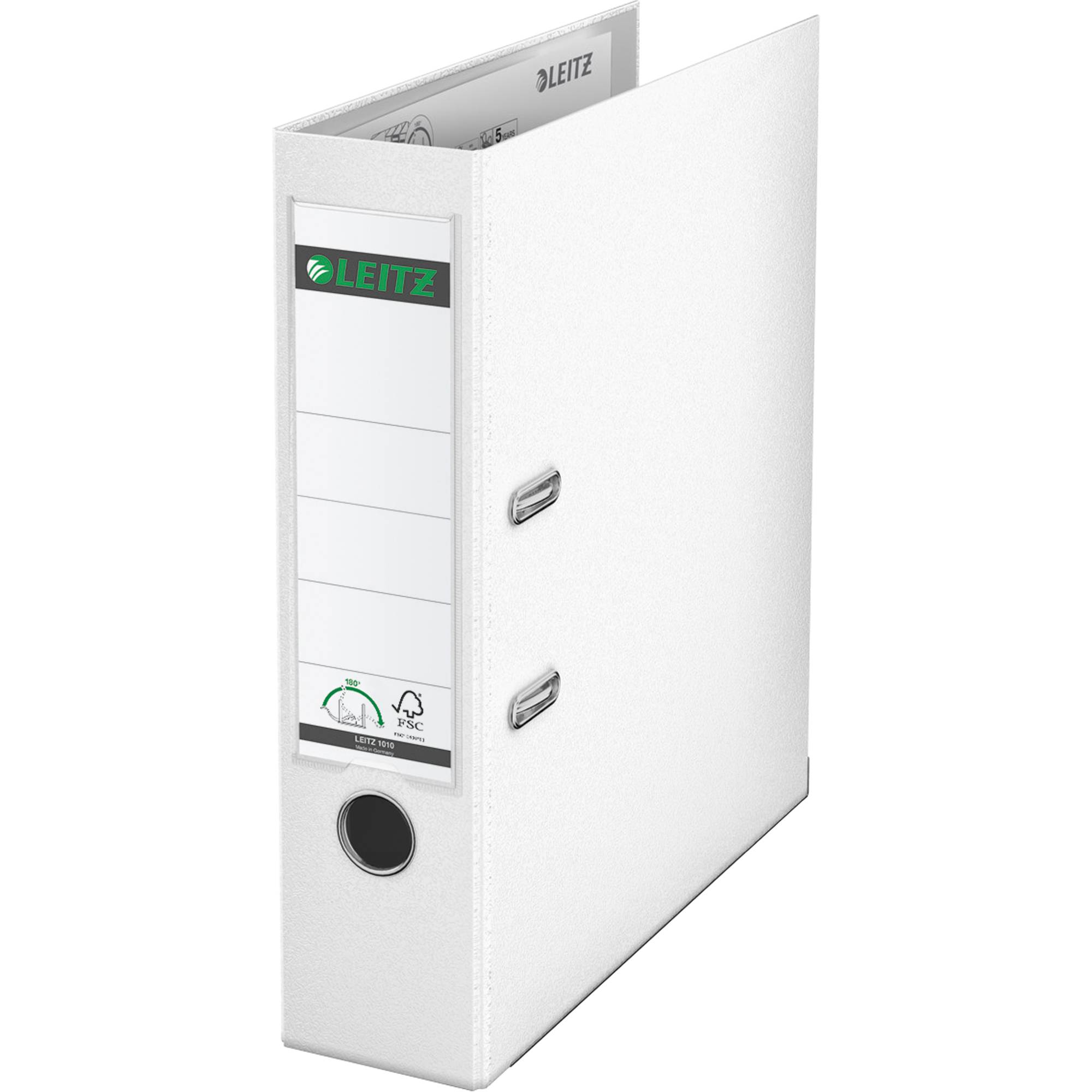 Leitz Ordner 1010 DIN A4 Rückenbreite: 80 mm Weiß 2 Bügel 10105001