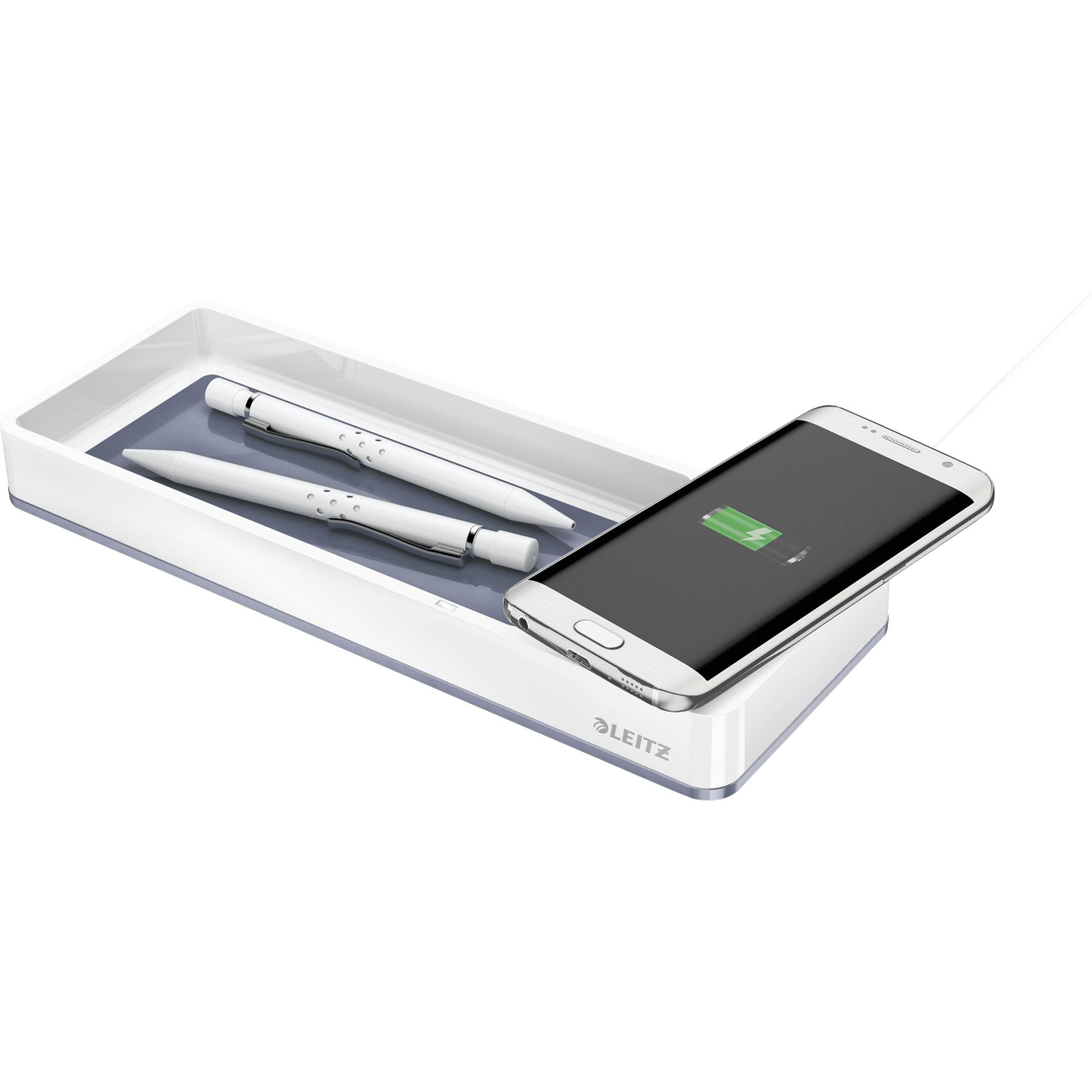 Leitz Stifteschale WOW 53651001 Induktionsladegerät weiß/grau