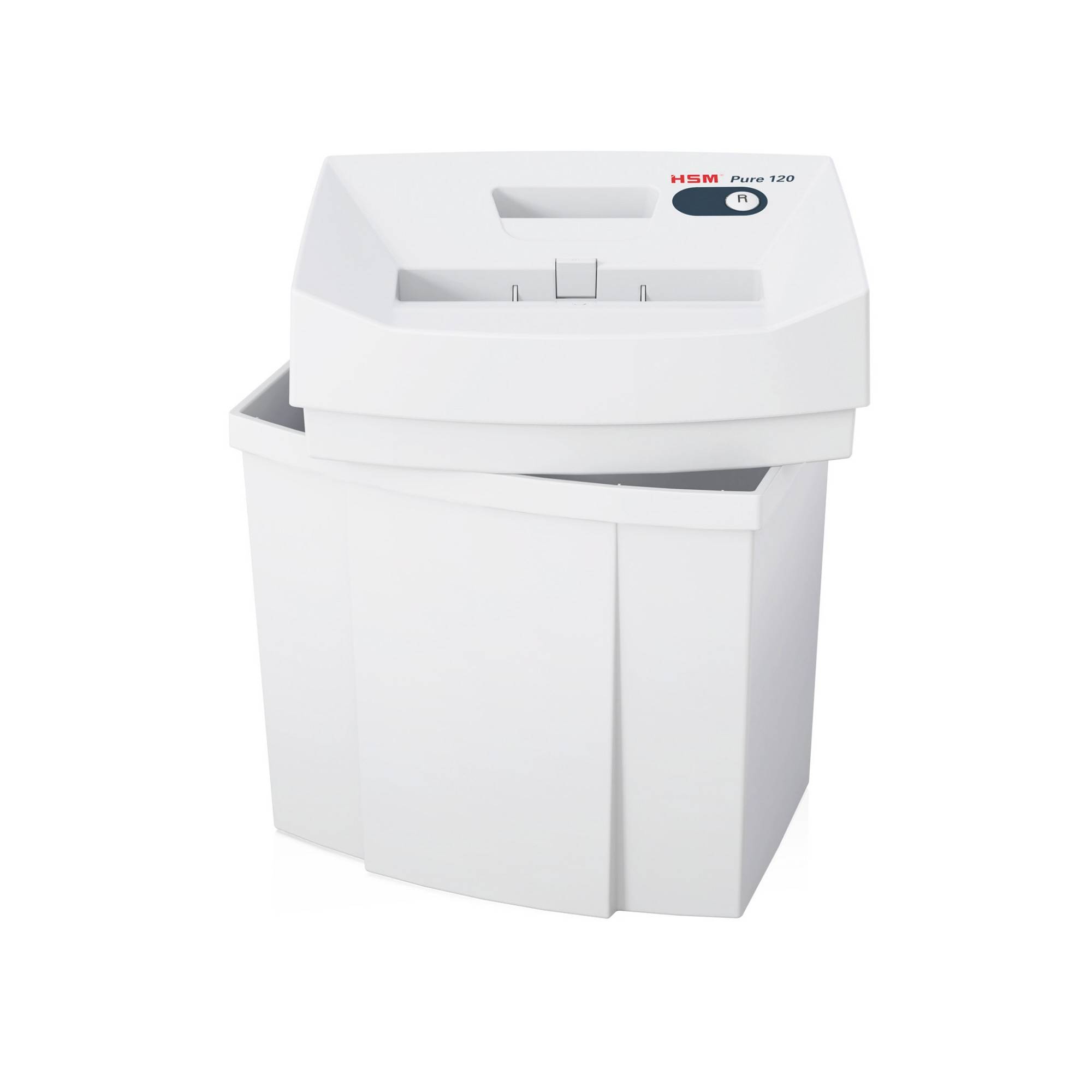HSM Pure 120 Aktenvernichter 6 Blatt Partikelschnitt 4 x 25mm P-3 20l Vernichtet auch Heftklammern, Kreditkarte, Büroklammern