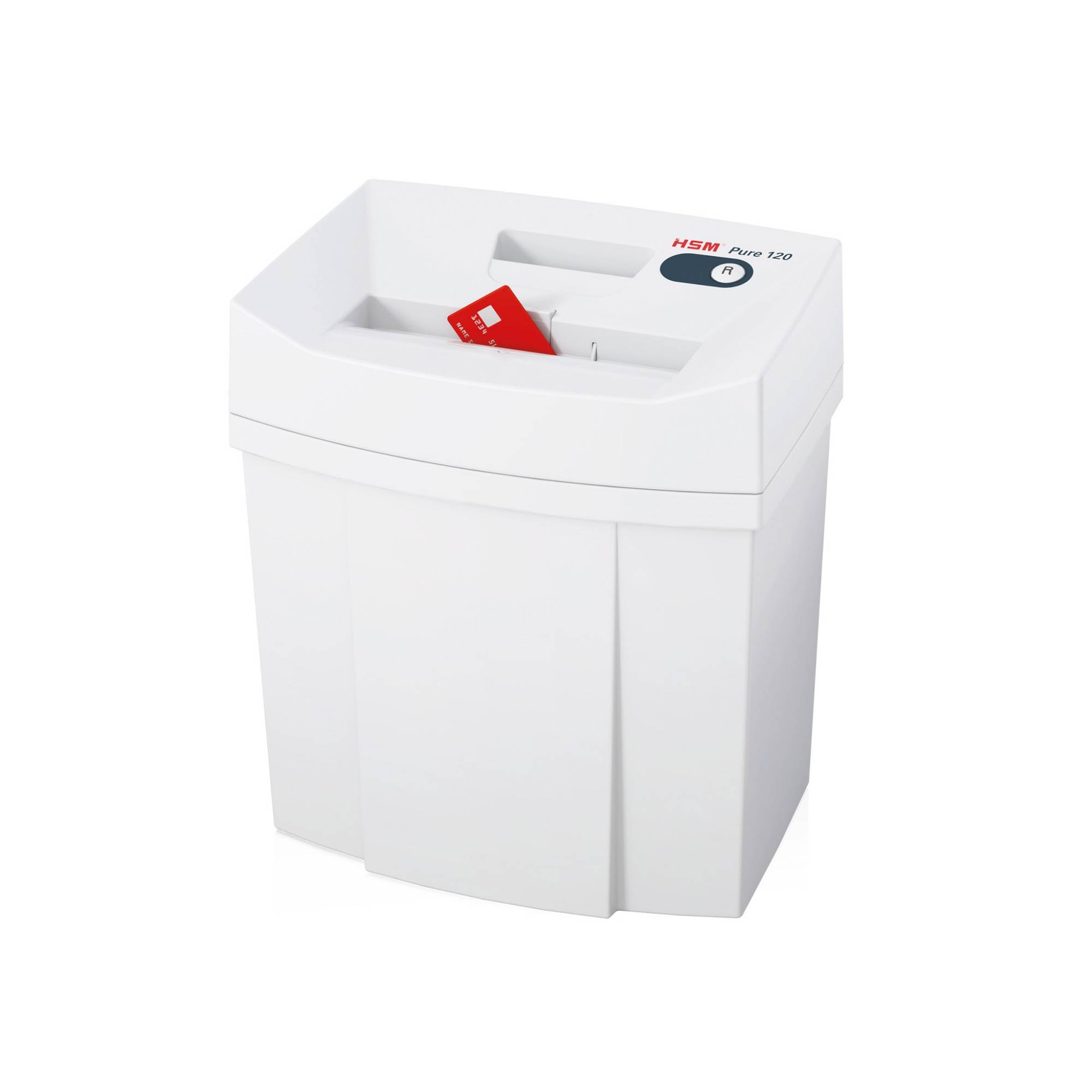 HSM Pure 120 Aktenvernichter 6 Blatt Partikelschnitt 4 x 25mm P-3 20l Vernichtet auch Heftklammern, Kreditkarte, Büroklammern