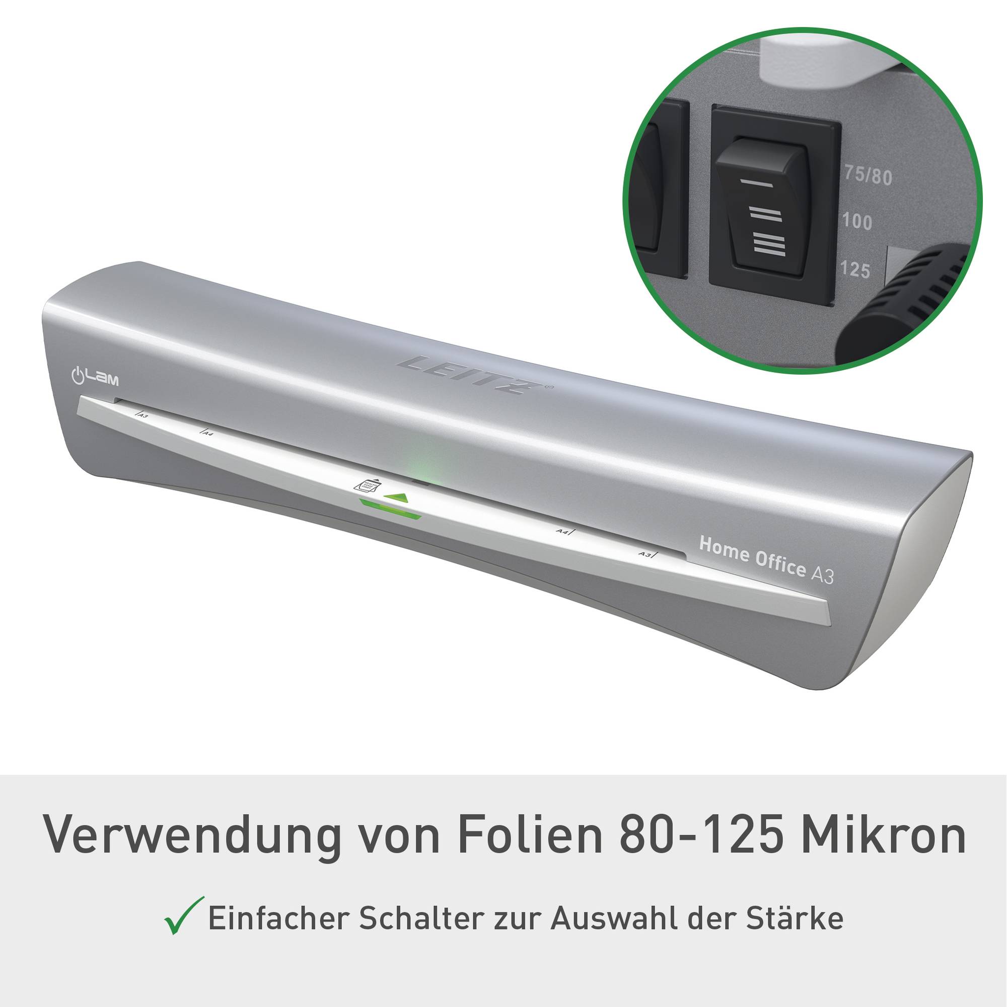 Leitz Laminiergerät iLAM Office 7440-00-89 DIN A3, DIN A4, DIN A5, DIN A6, DIN A7, DIN A8, Visitenkarten